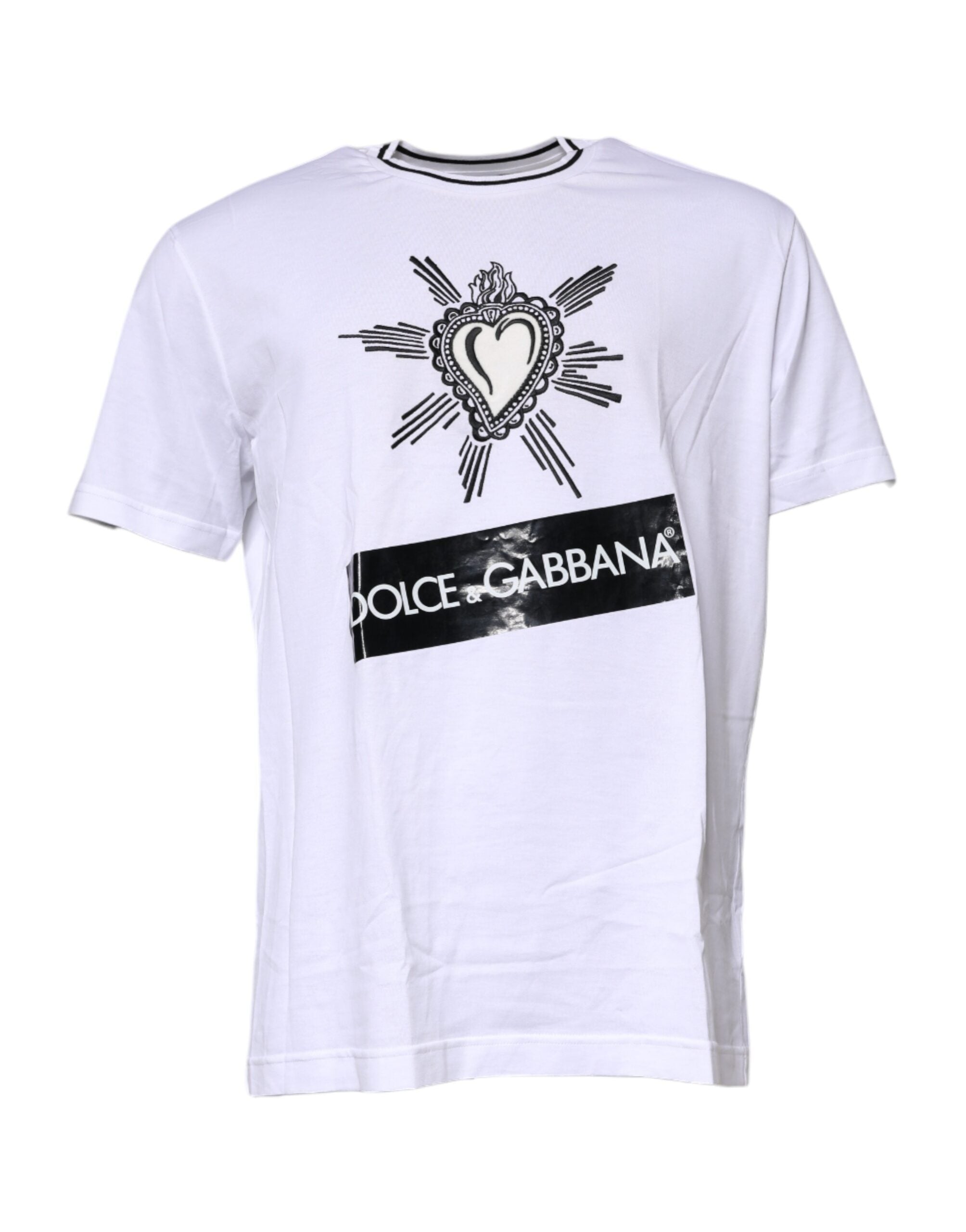 Camiseta blanca de manga corta Sacred Heart de Dolce &amp; Gabbana