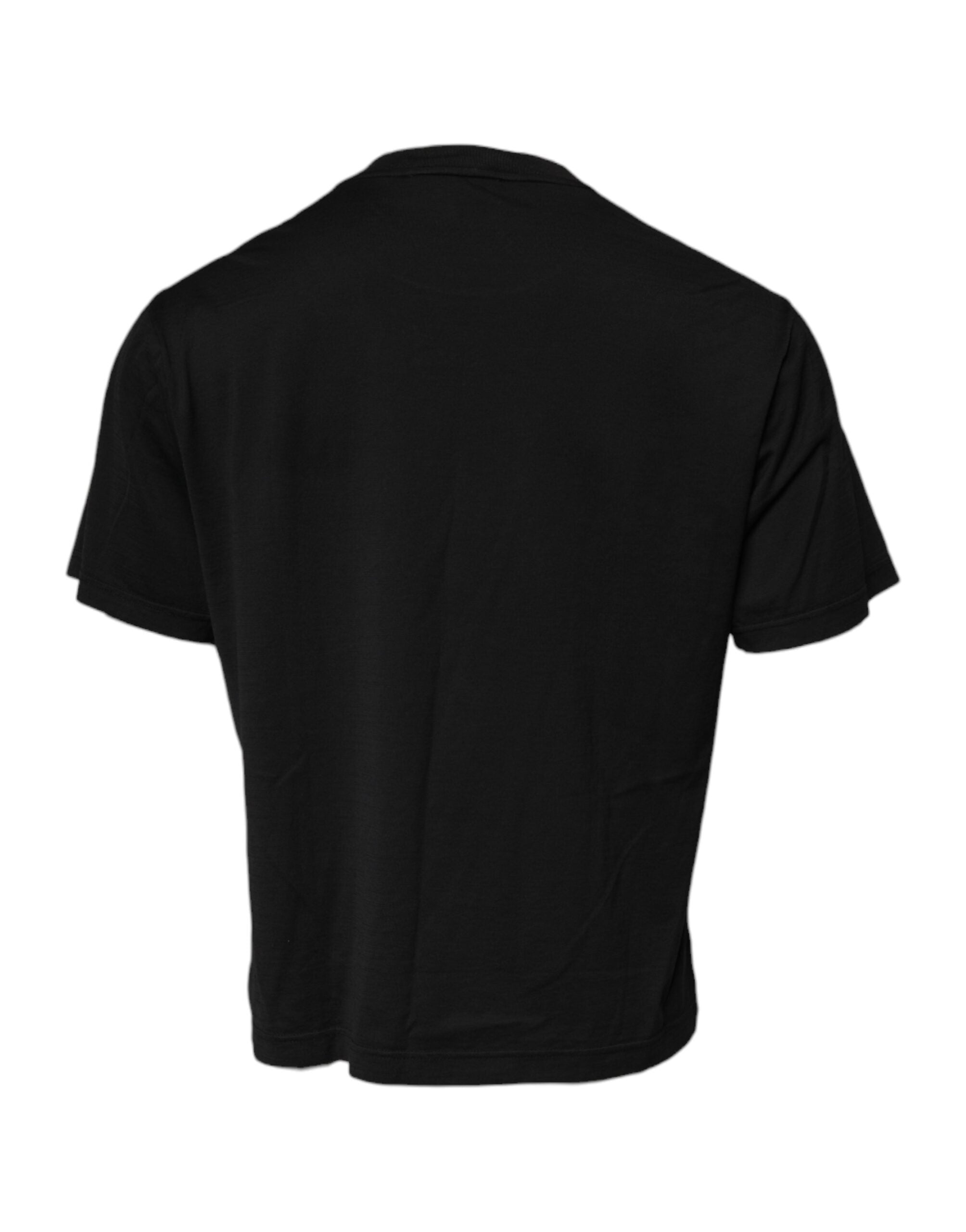 Camiseta de algodón con cuello redondo y logotipo DG en negro de Dolce &amp; Gabbana