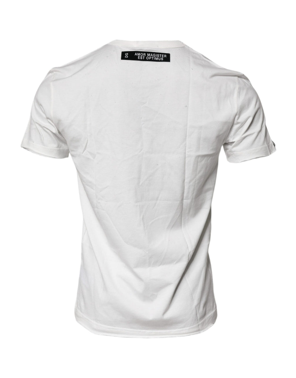 Camiseta de algodón con cuello redondo y estampado gráfico blanco de Dolce &amp; Gabbana