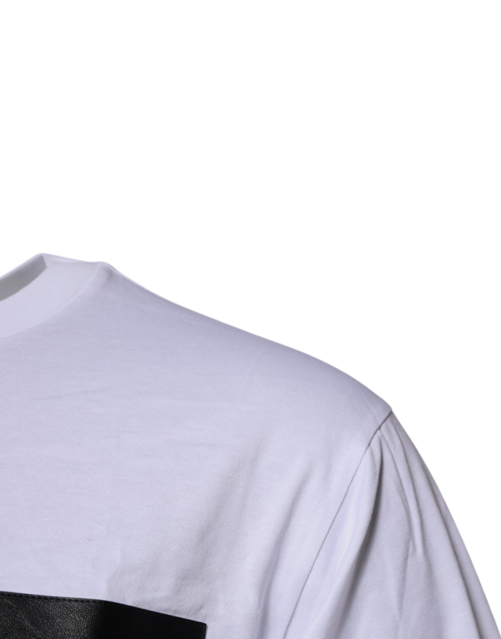 Camiseta de algodón con cuello redondo y parche del logotipo blanco de Dolce &amp; Gabbana