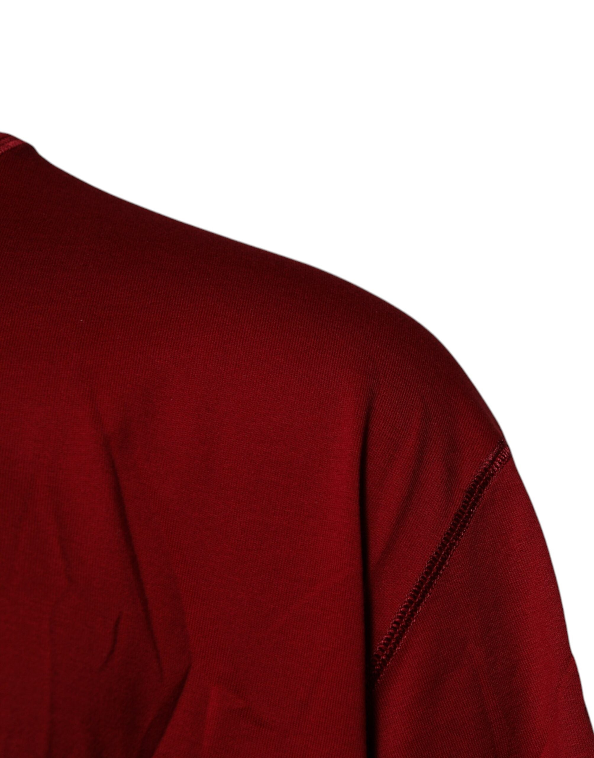 Camiseta de algodón con cuello redondo y cinta con el logotipo rojo de Dolce &amp; Gabbana