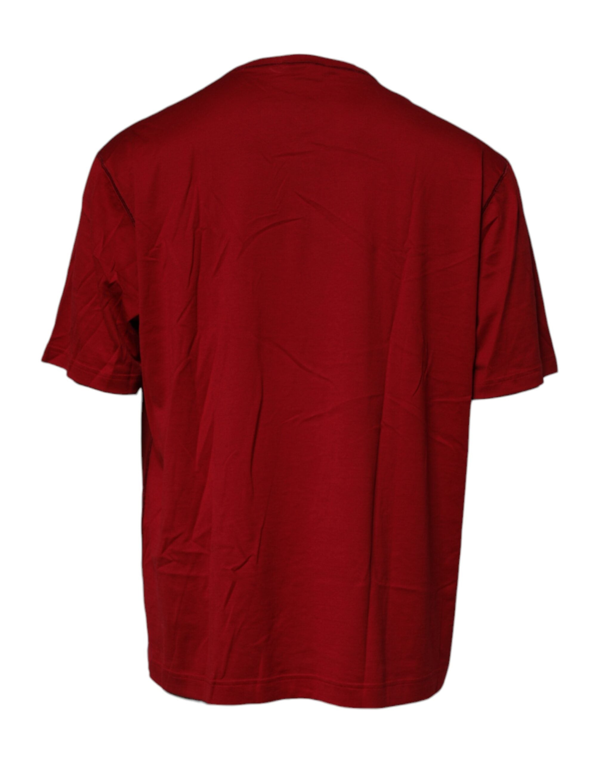 Camiseta de algodón con cuello redondo y cinta con el logotipo rojo de Dolce &amp; Gabbana
