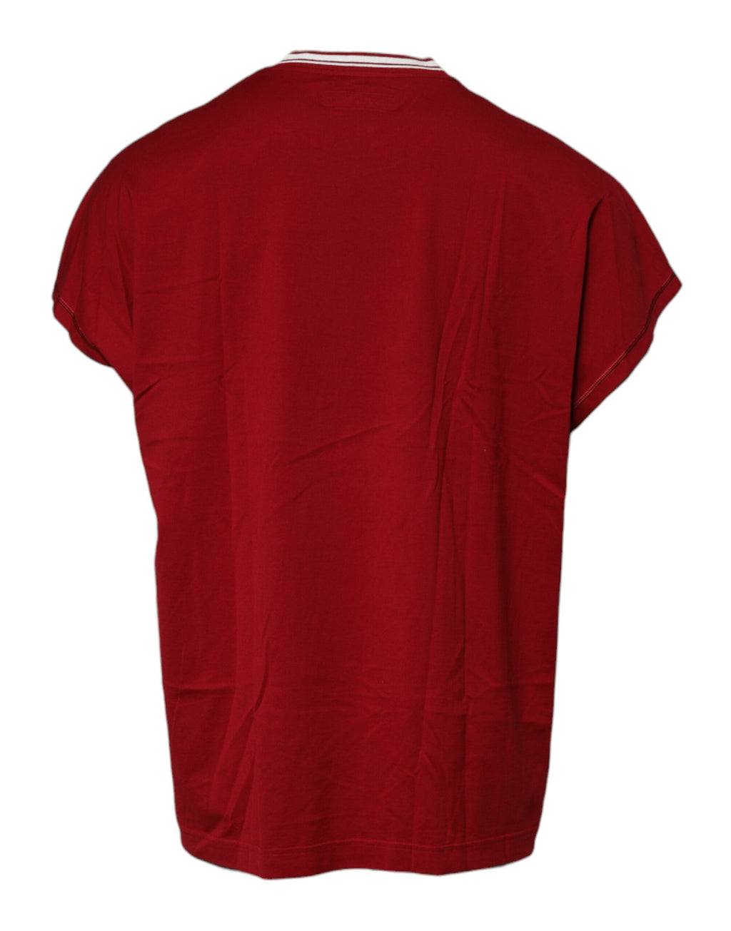 Camiseta de algodón con cuello redondo y corona con logotipo rojo de Dolce &amp; Gabbana