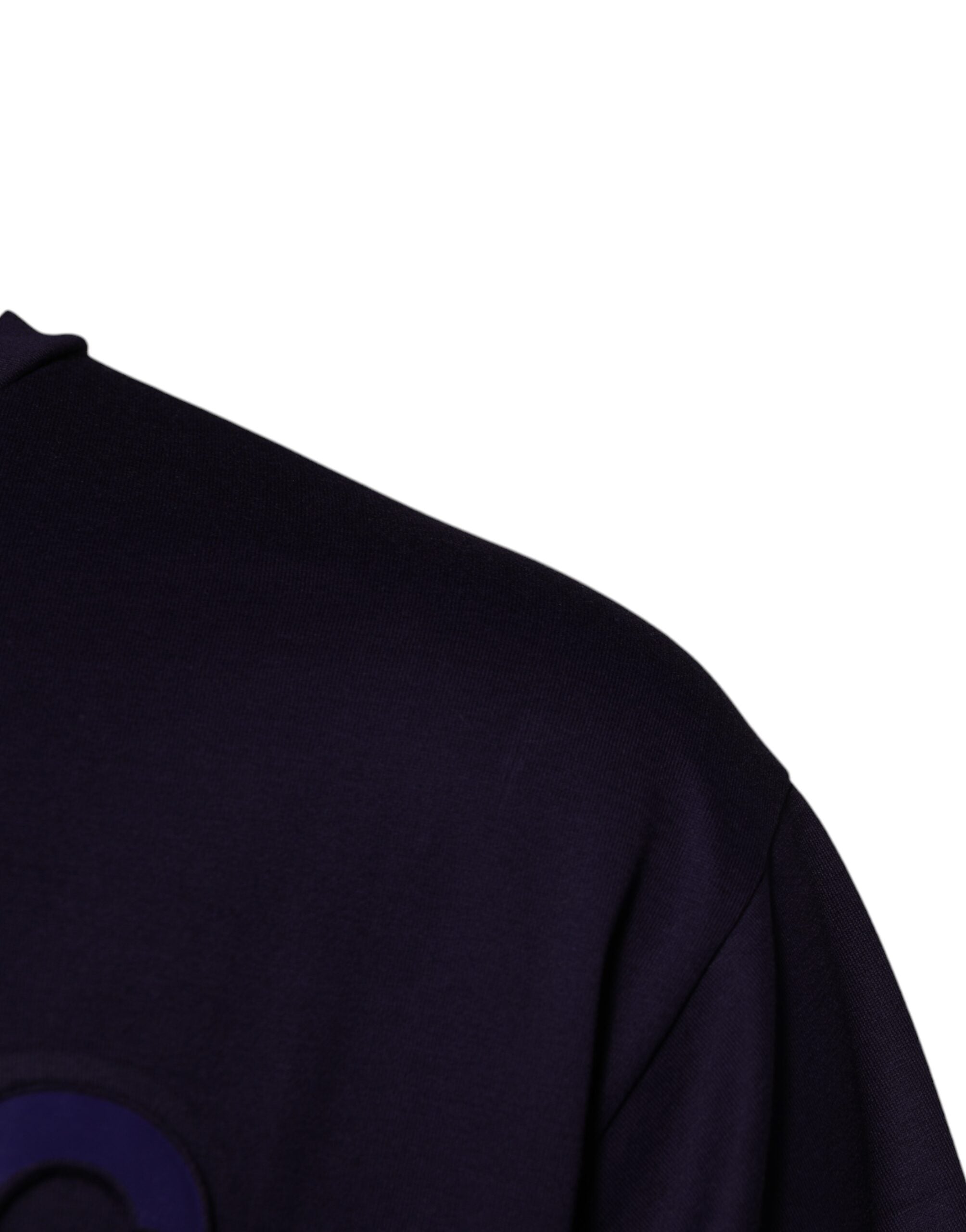 Camiseta de algodón con cuello redondo y logotipo DG azul marino de Dolce &amp; Gabbana