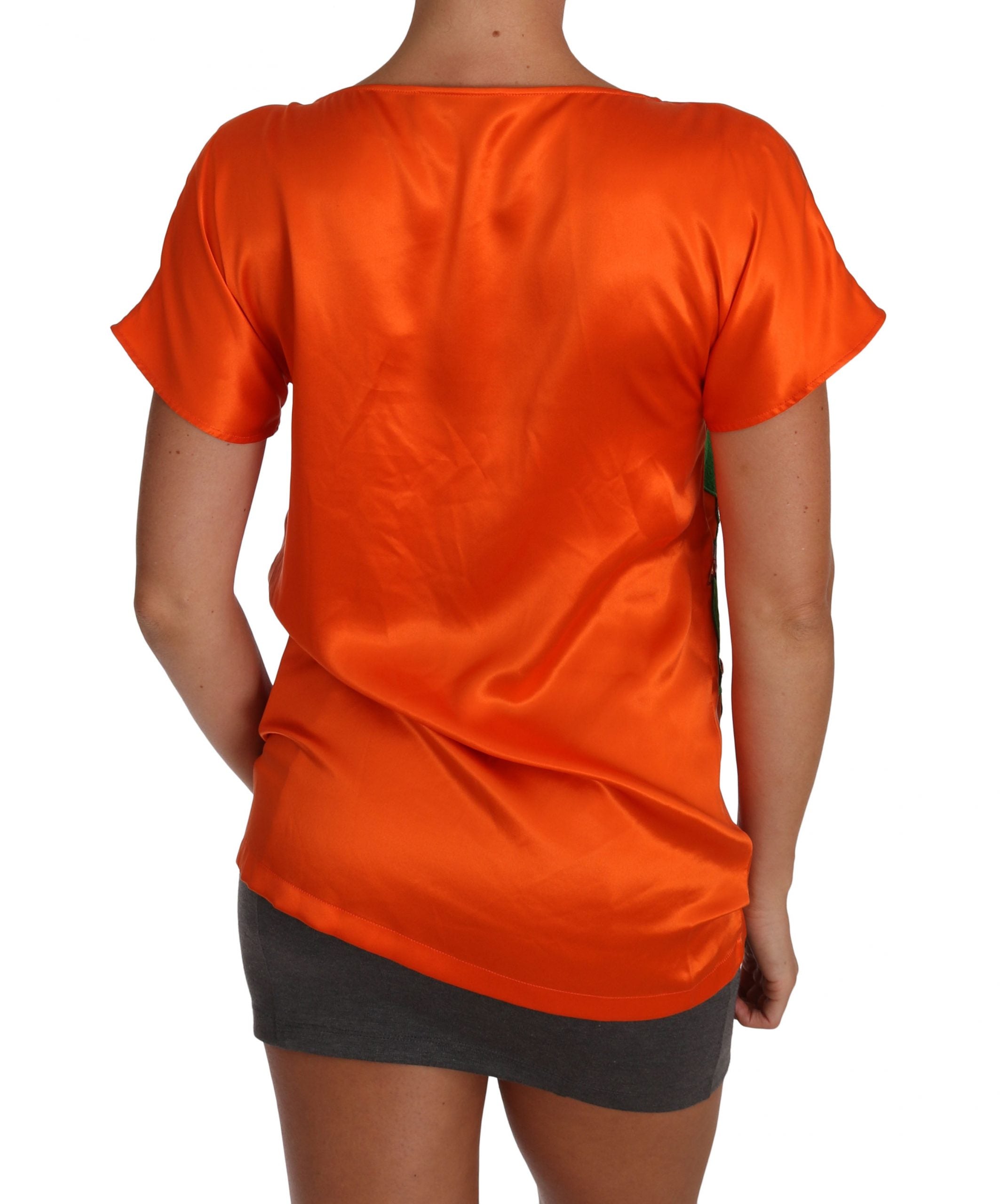 Camiseta Dolce &amp; Gabbana Silk Orange Lemon Crystal