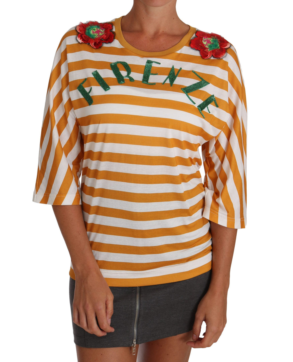 Camiseta Dolce &amp; Gabbana FIRENZE blanca y naranja