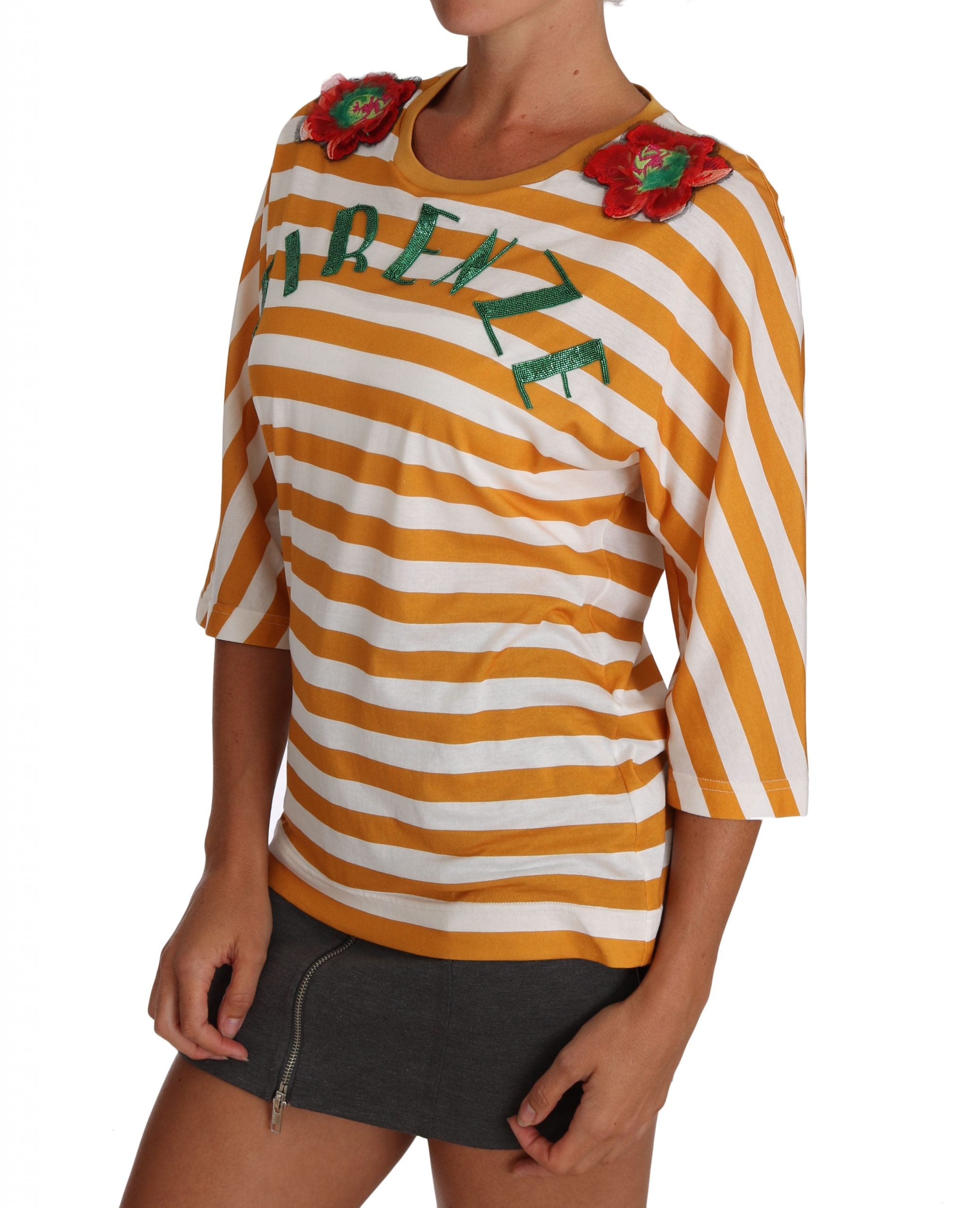 Camiseta Dolce &amp; Gabbana FIRENZE blanca y naranja