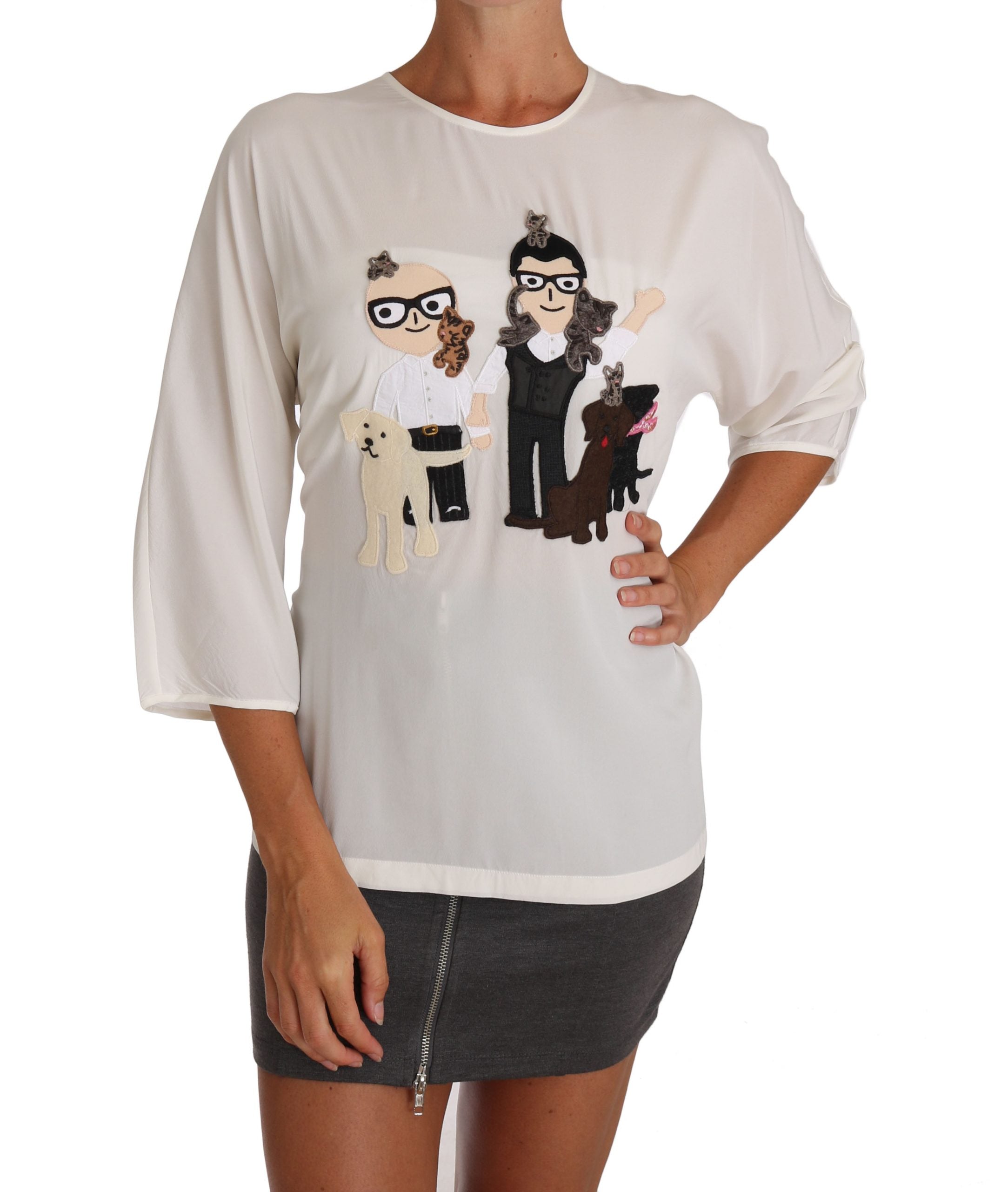 Blusa y camiseta de seda blanca Dolce &amp; Gabbana #dgfamily