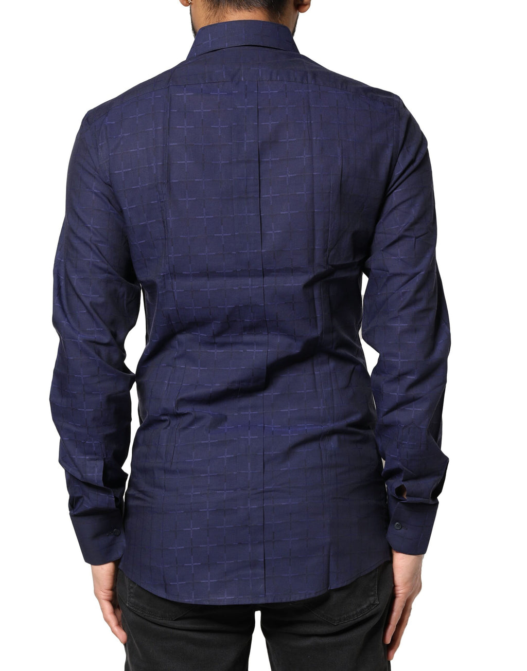Camisa formal Dolce &amp; Gabbana con cuadros escoceses azules dorados