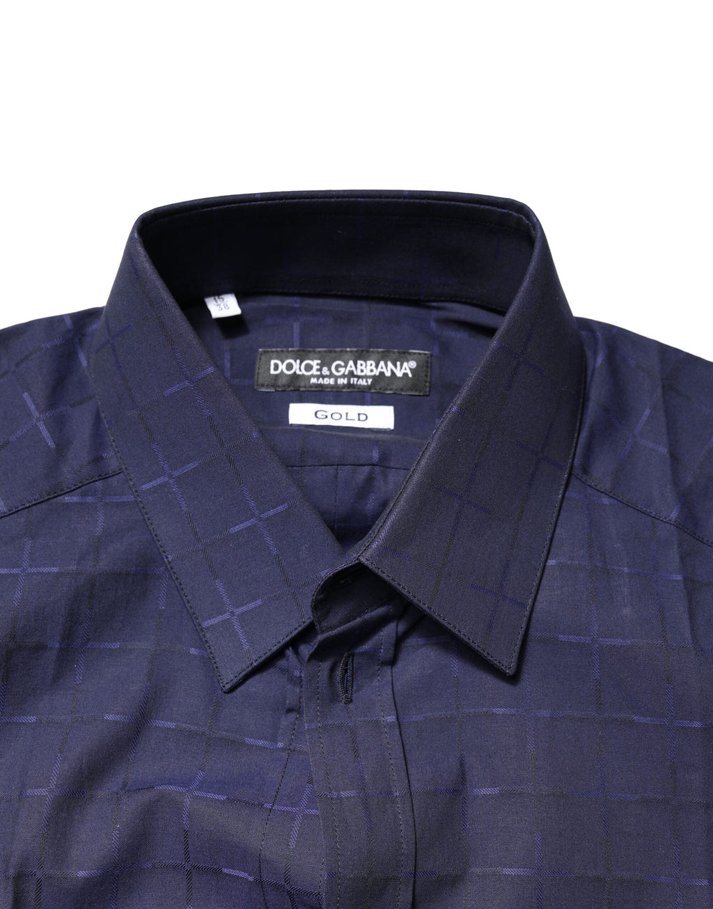 Camisa formal Dolce &amp; Gabbana con cuadros escoceses azules dorados