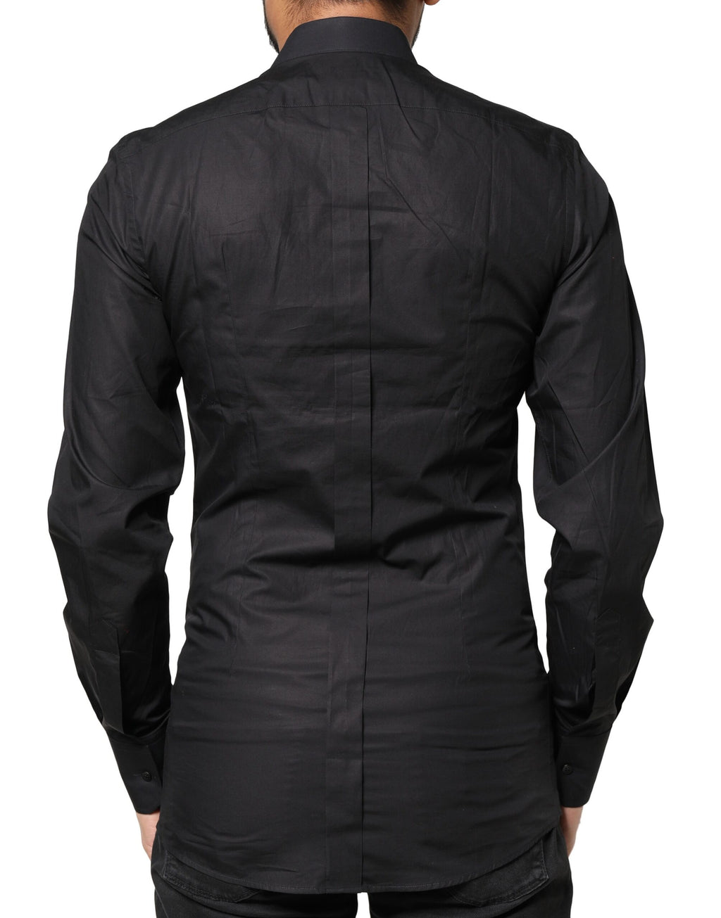 Camisa de vestir Dolce &amp; Gabbana para hombre con cruz dorada negra