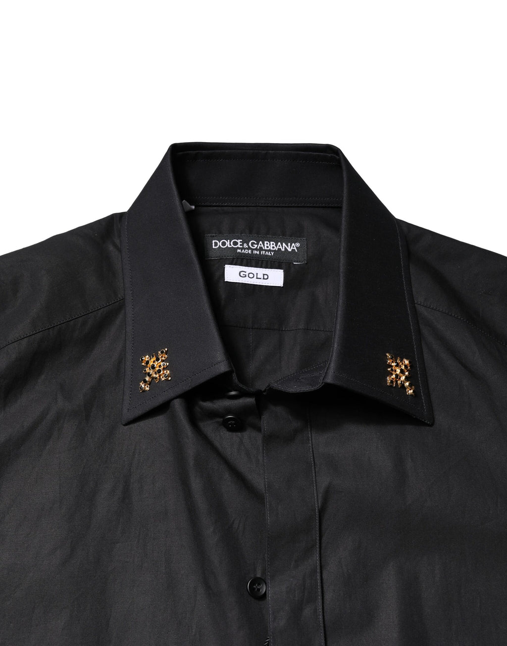 Camisa de vestir Dolce &amp; Gabbana para hombre con cruz dorada negra