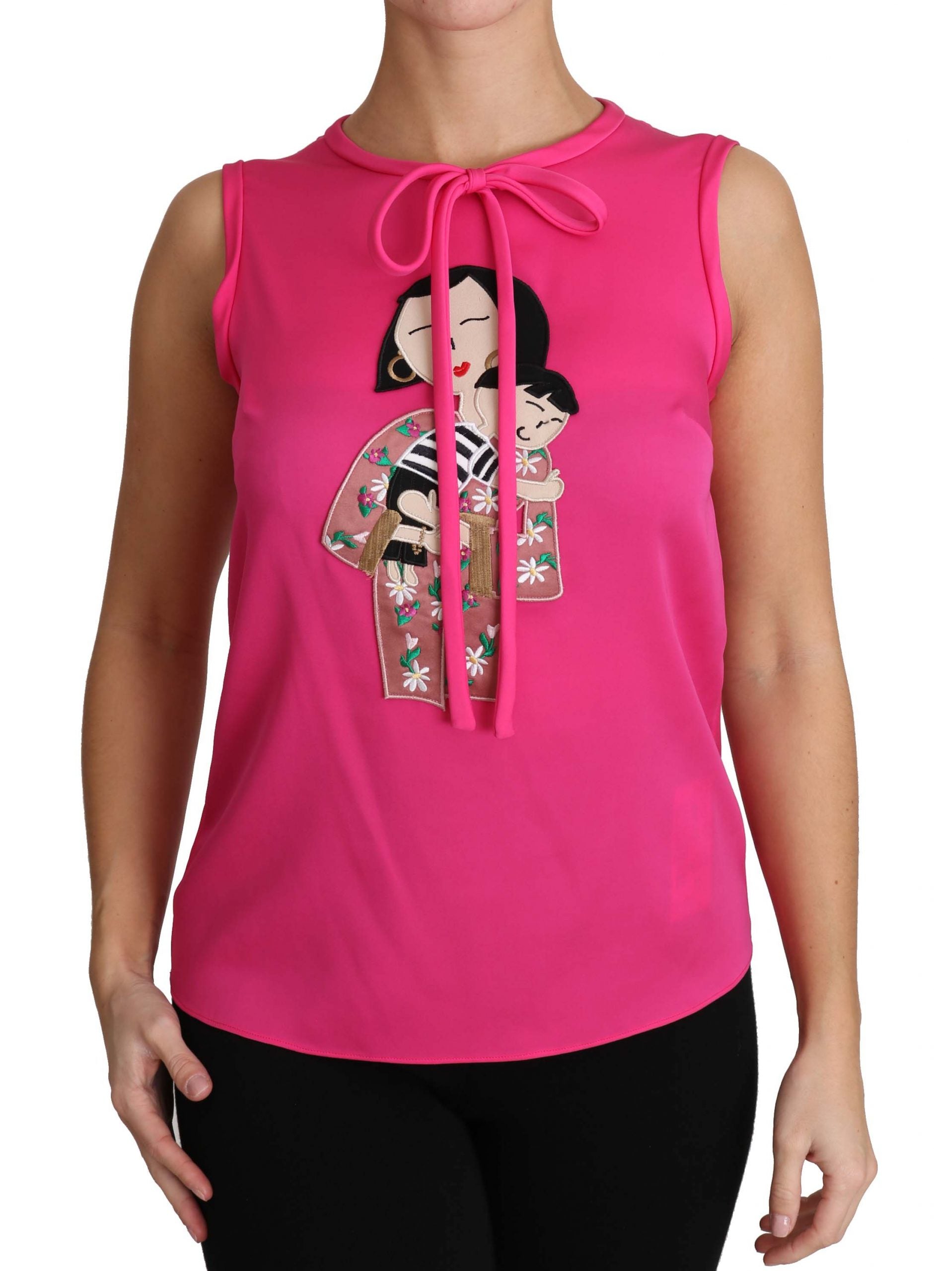 Blusa de tirantes de seda rosa de Dolce &amp; Gabbana para mamá