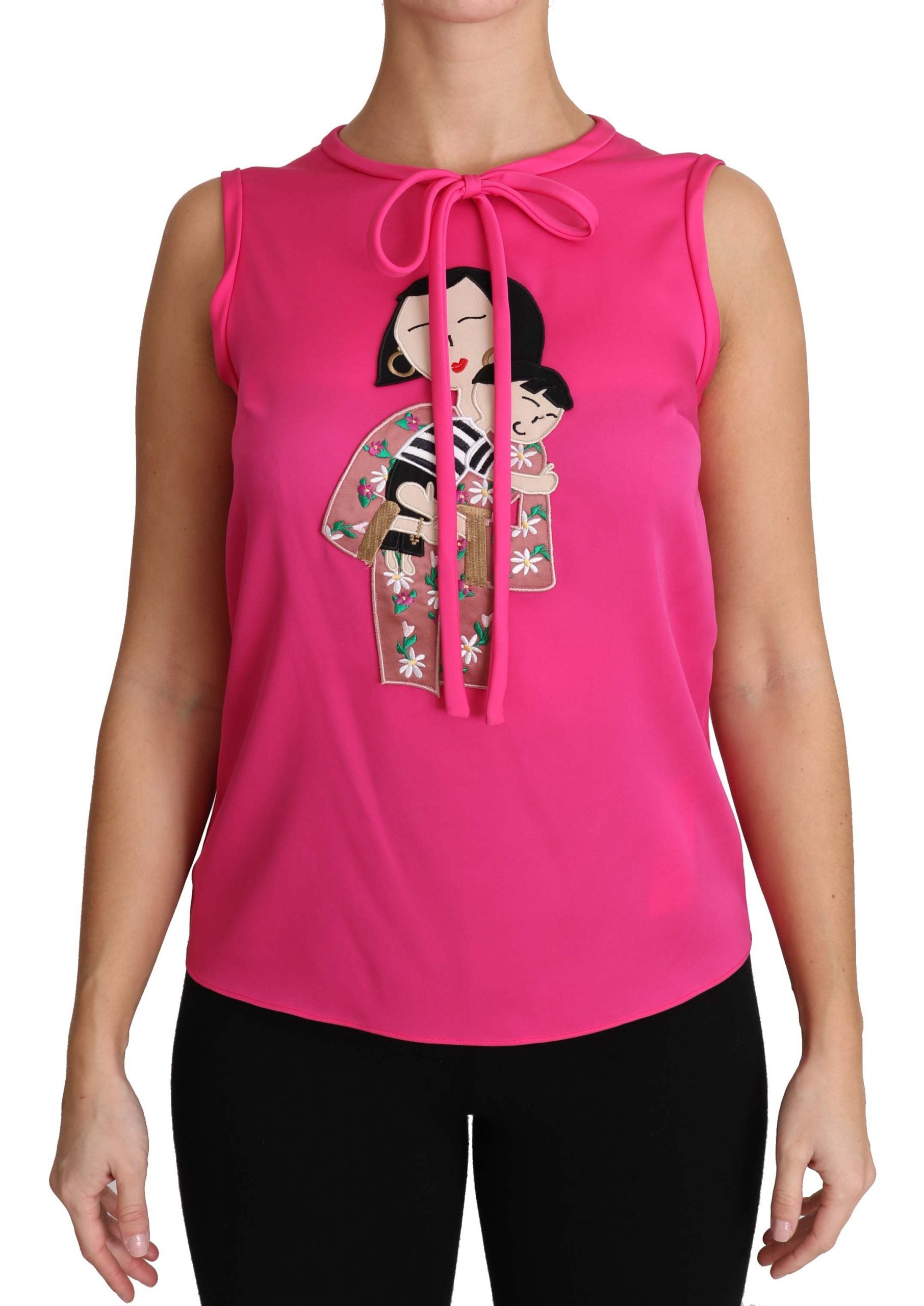Blusa de tirantes de seda rosa de Dolce &amp; Gabbana para mamá