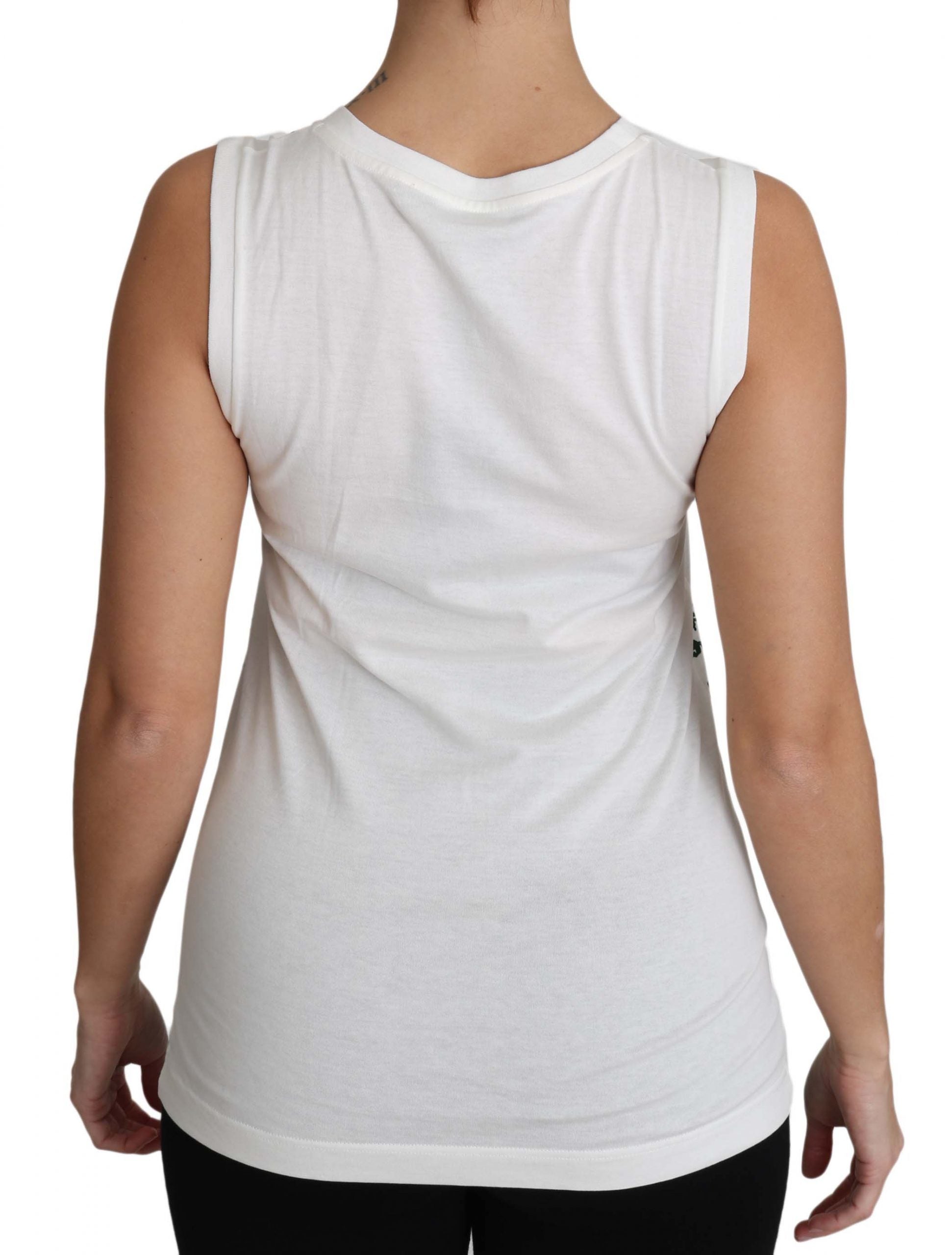 Camiseta sin mangas de algodón blanco Dolce &amp; Gabbana #dgfamily