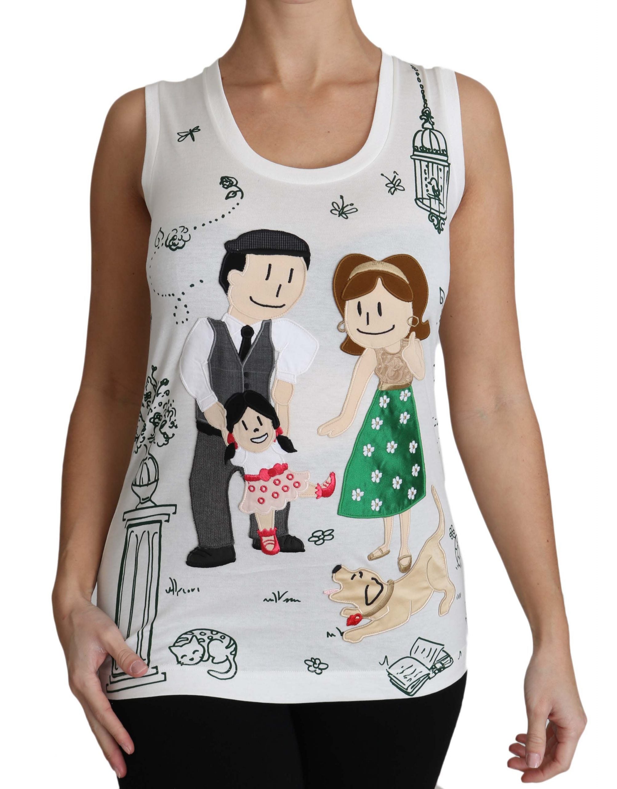 Camiseta sin mangas de algodón blanco Dolce &amp; Gabbana #dgfamily