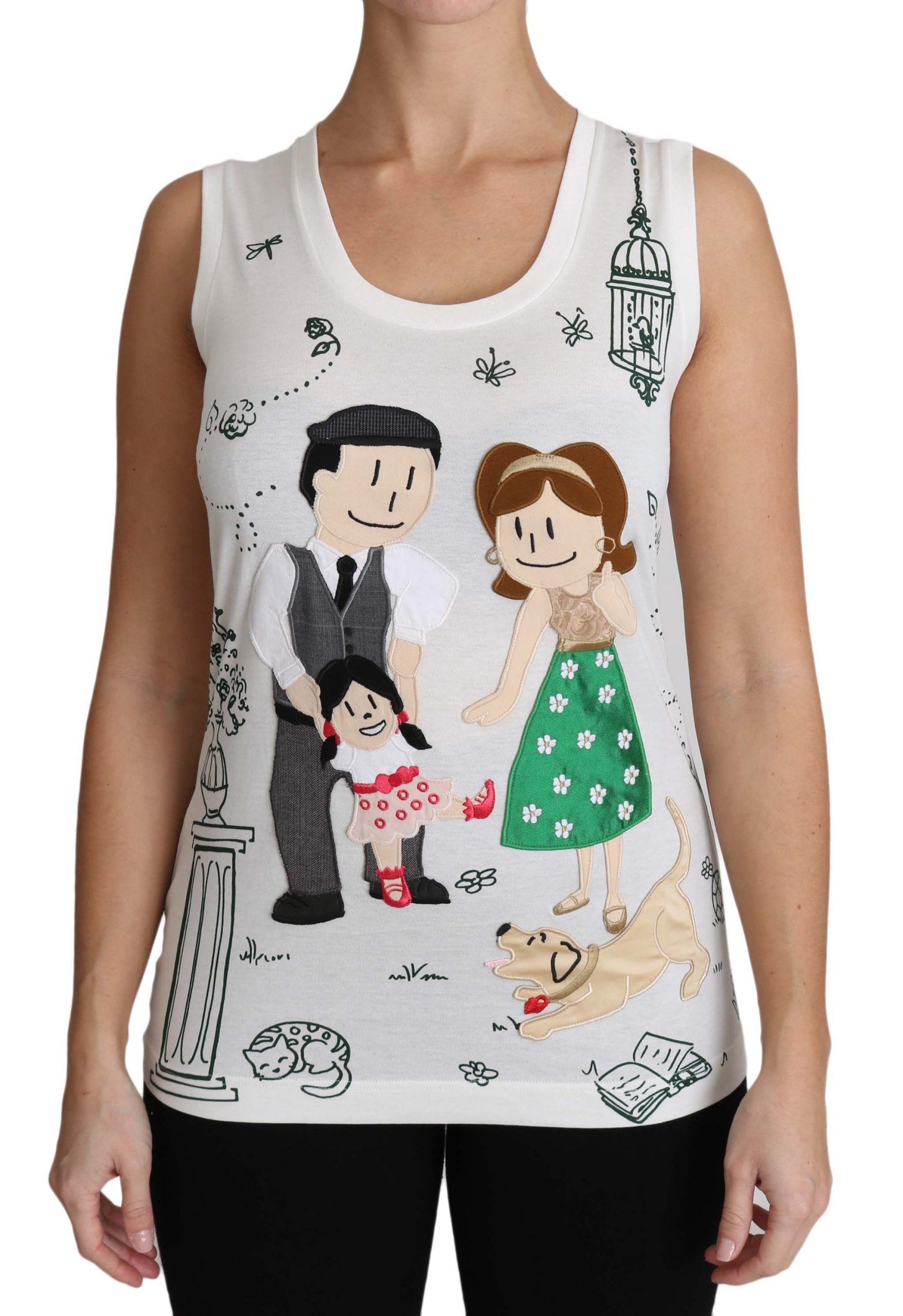 Camiseta sin mangas de algodón blanco Dolce &amp; Gabbana #dgfamily