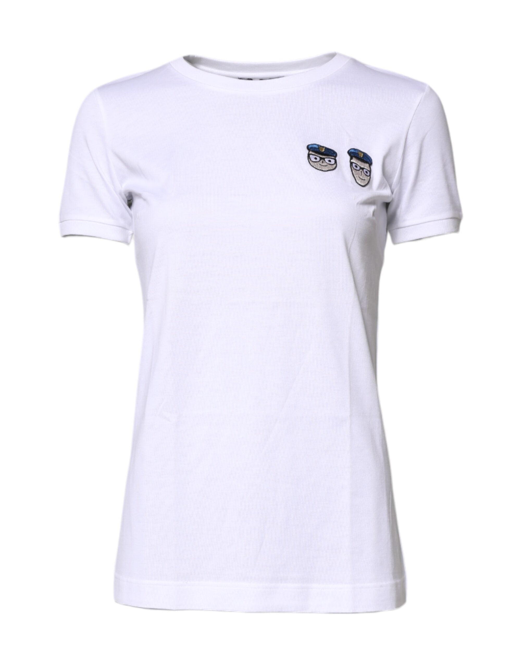 Camiseta blanca de algodón con cuello redondo #DGFamily de Dolce &amp; Gabbana
