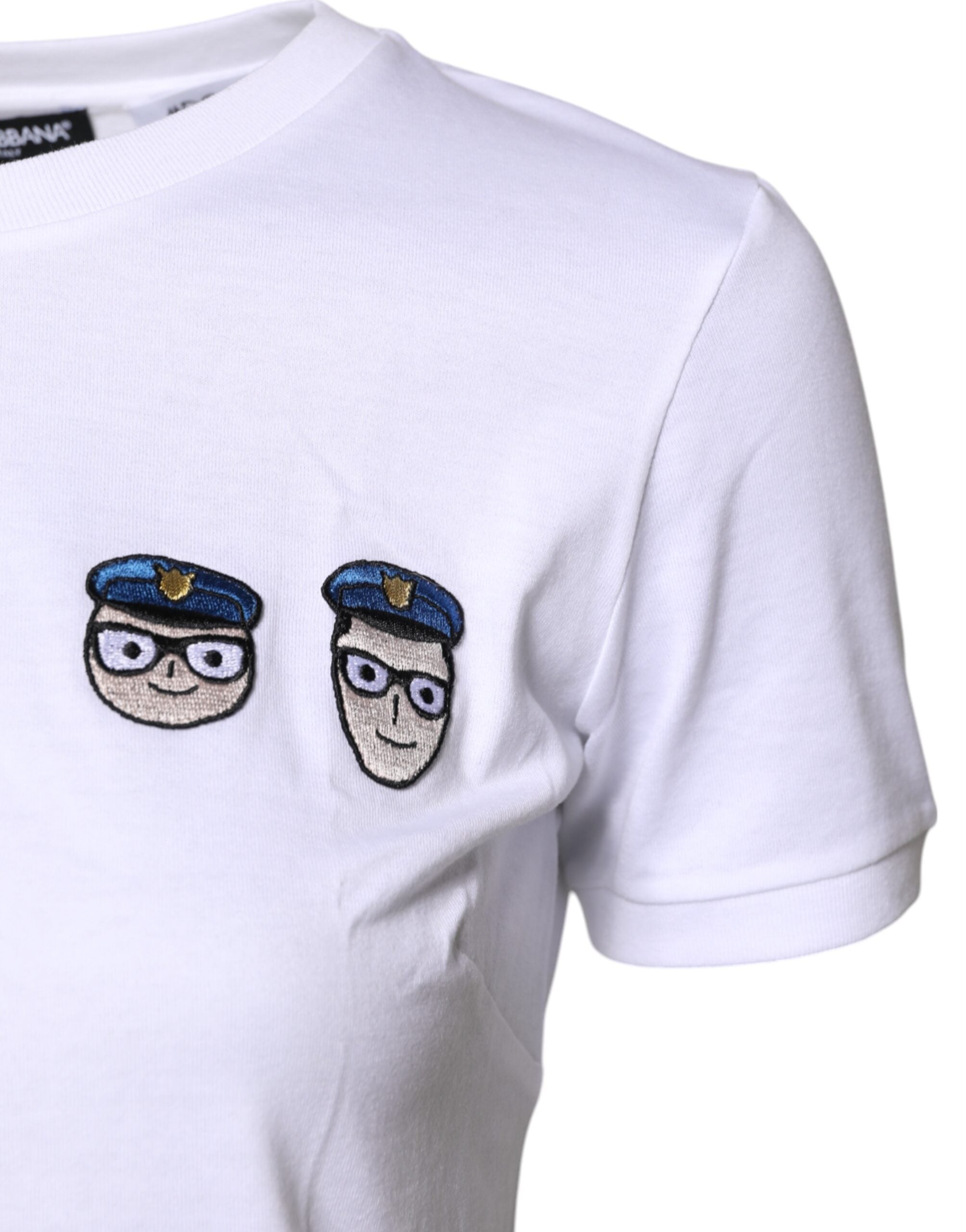 Camiseta blanca de algodón con cuello redondo #DGFamily de Dolce &amp; Gabbana
