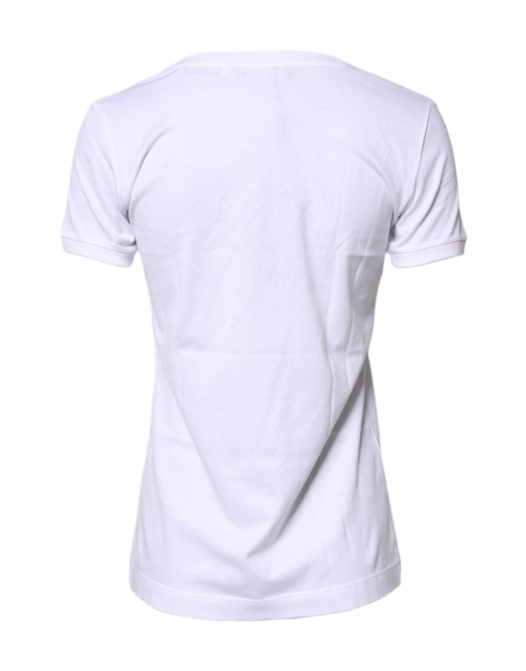 Camiseta blanca de algodón con cuello redondo #DGFamily de Dolce &amp; Gabbana