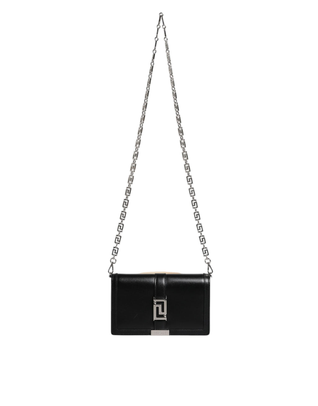 Bolso bandolera Versace de piel de becerro negra con correa de cadena