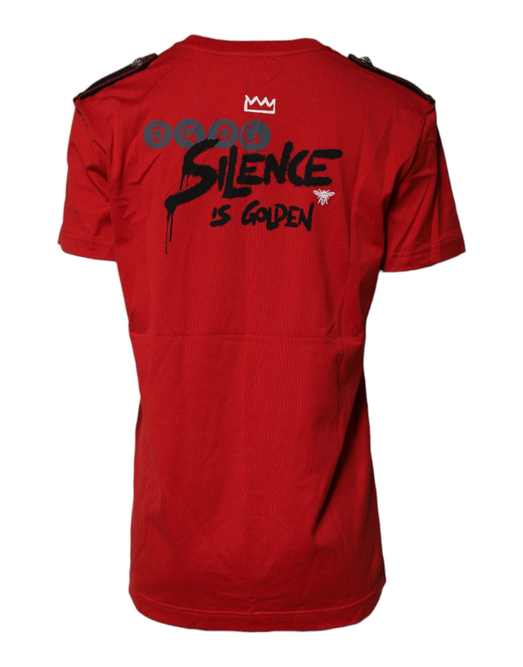 Camiseta roja de algodón con cuello redondo y manga corta de Dolce &amp; Gabbana