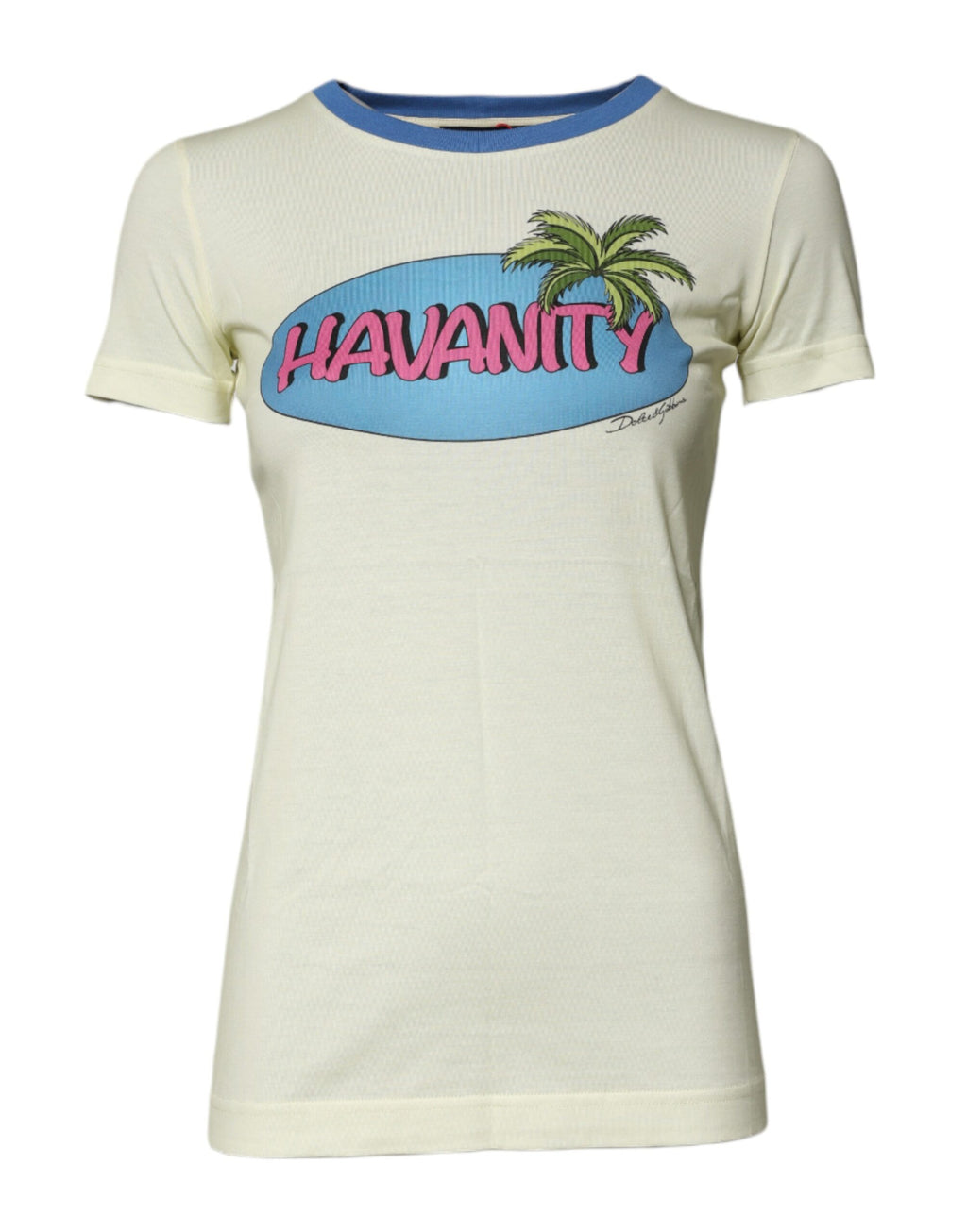 Camiseta de manga corta de algodón amarillo claro de Dolce &amp; Gabbana