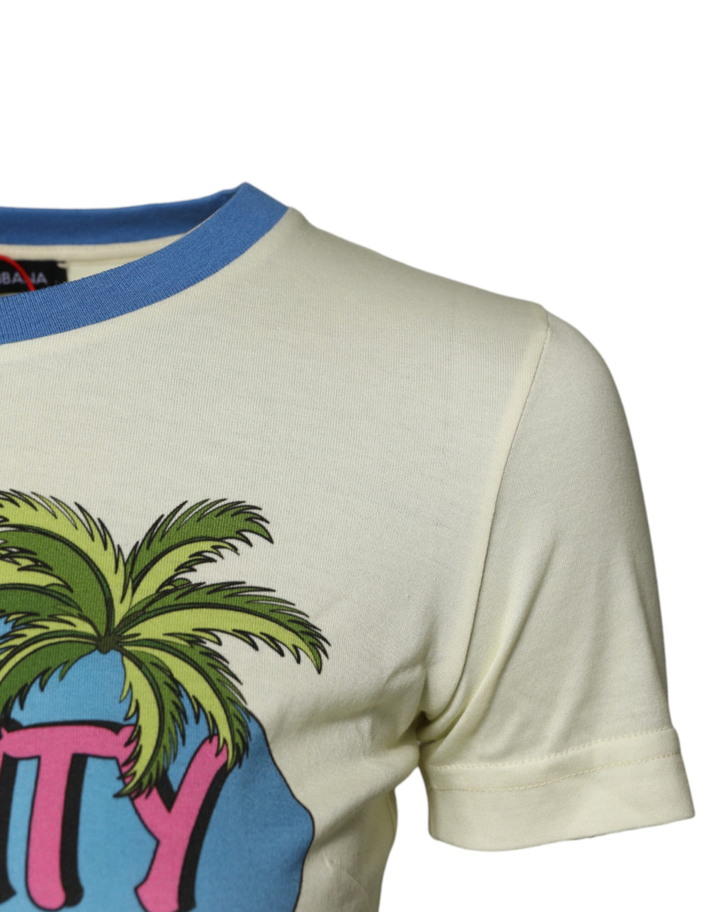 Camiseta de manga corta de algodón amarillo claro de Dolce &amp; Gabbana