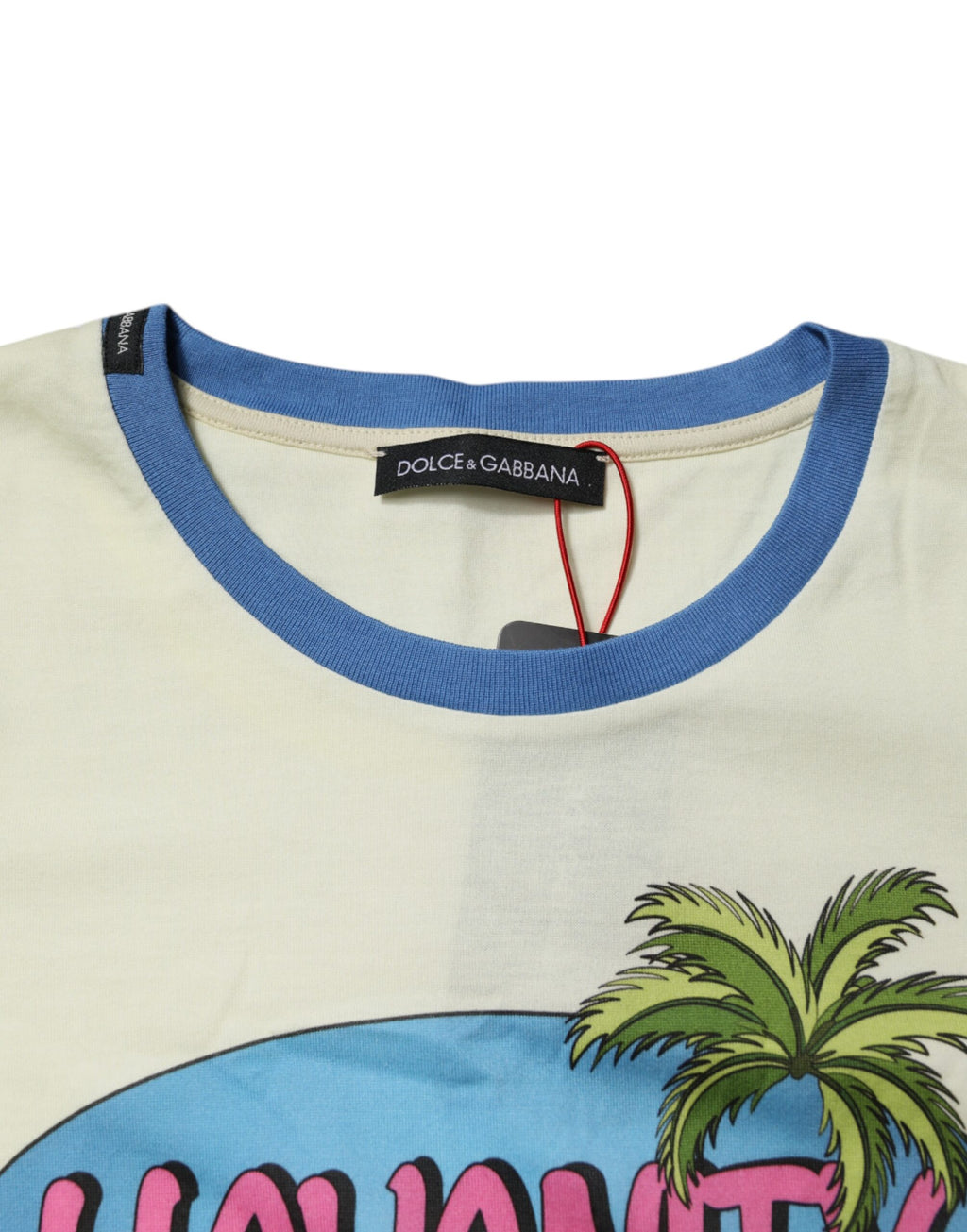 Camiseta de manga corta de algodón amarillo claro de Dolce &amp; Gabbana