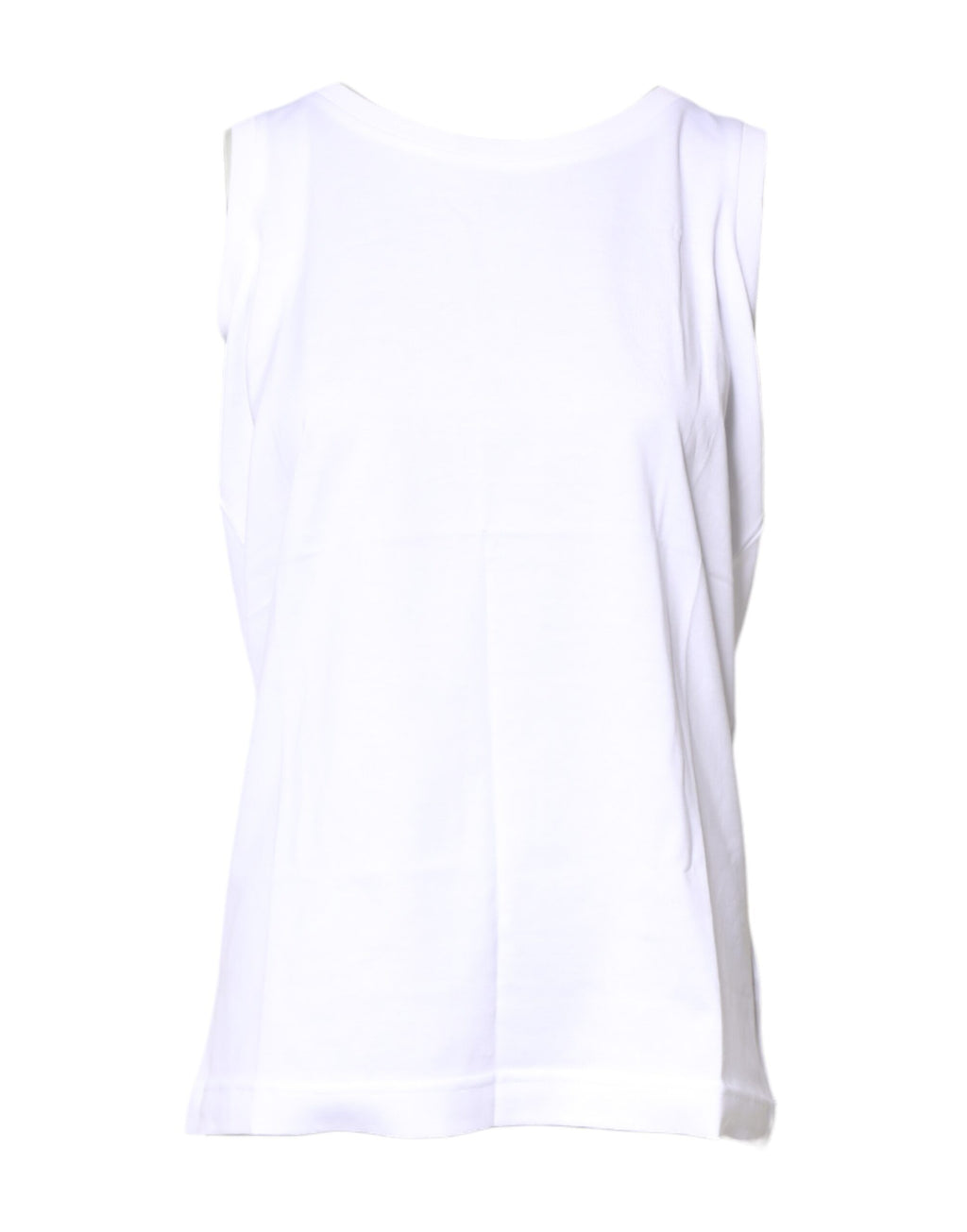 Camiseta blanca sin mangas de algodón con cuello redondo de Dolce &amp; Gabbana