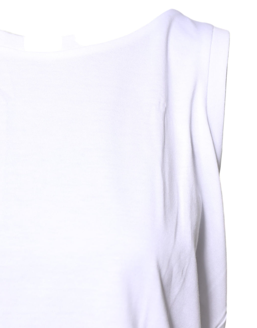 Camiseta blanca sin mangas de algodón con cuello redondo de Dolce &amp; Gabbana