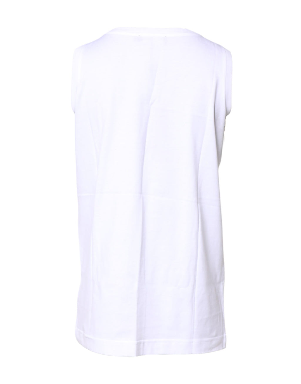 Camiseta blanca sin mangas de algodón con cuello redondo de Dolce &amp; Gabbana