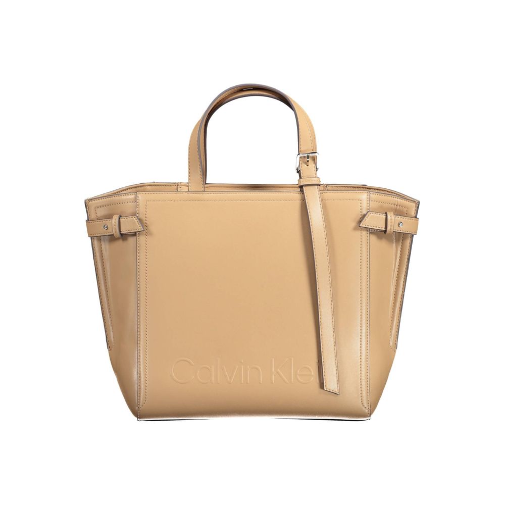 Bolso de mano Calvin Klein de poliéster marrón para mujer
