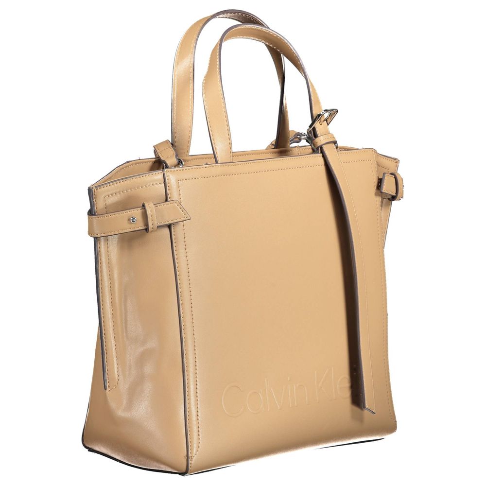 Bolso de mano Calvin Klein de poliéster marrón para mujer