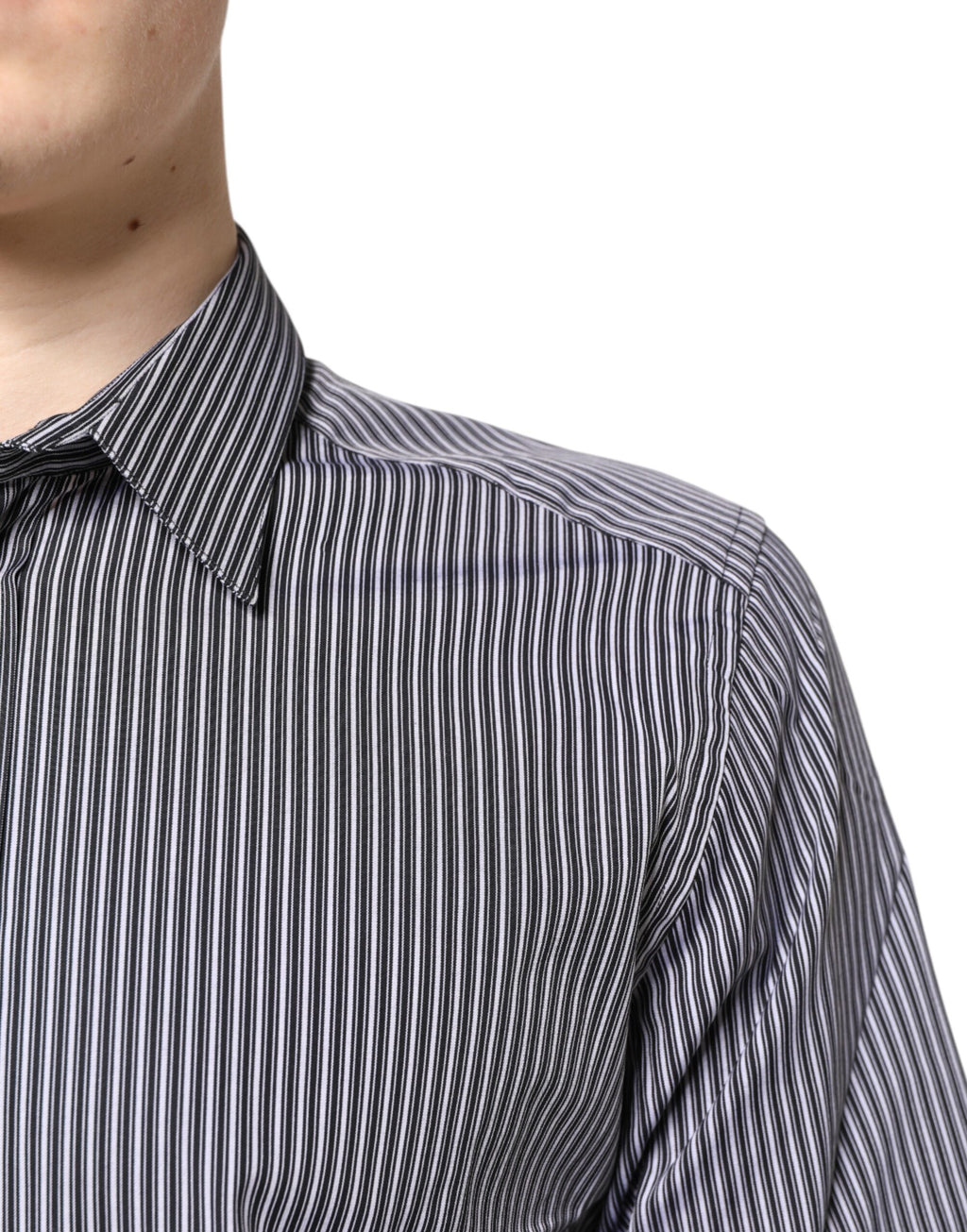Camisa formal Dolce &amp; Gabbana con rayas blancas y negras doradas