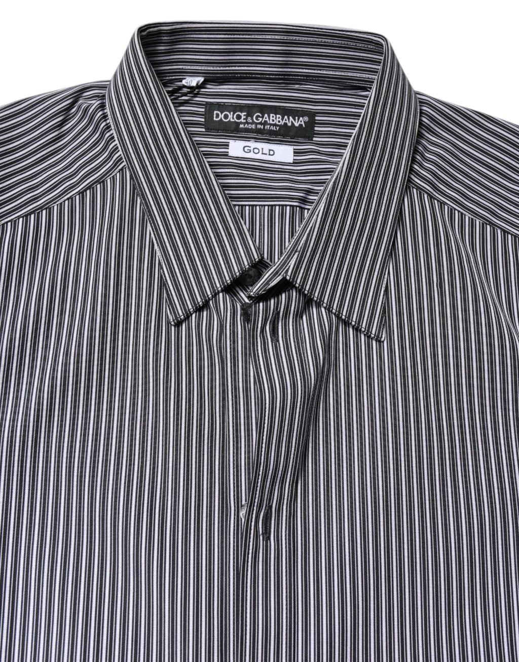 Camisa formal Dolce &amp; Gabbana con rayas blancas y negras doradas