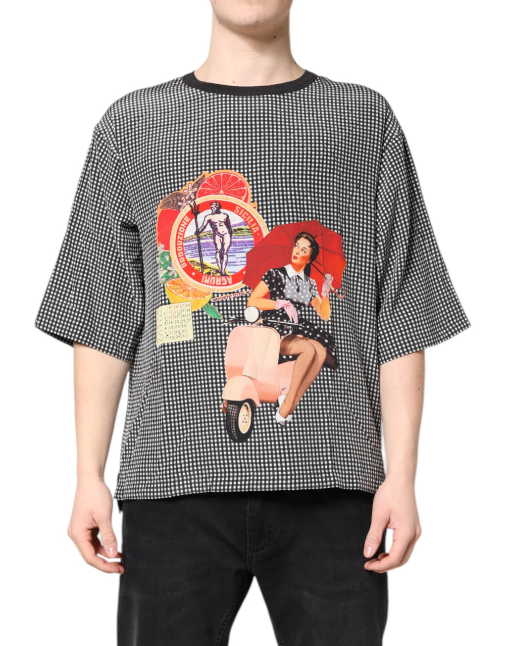 Camiseta de manga corta con estampado gráfico negro de Dolce &amp; Gabbana