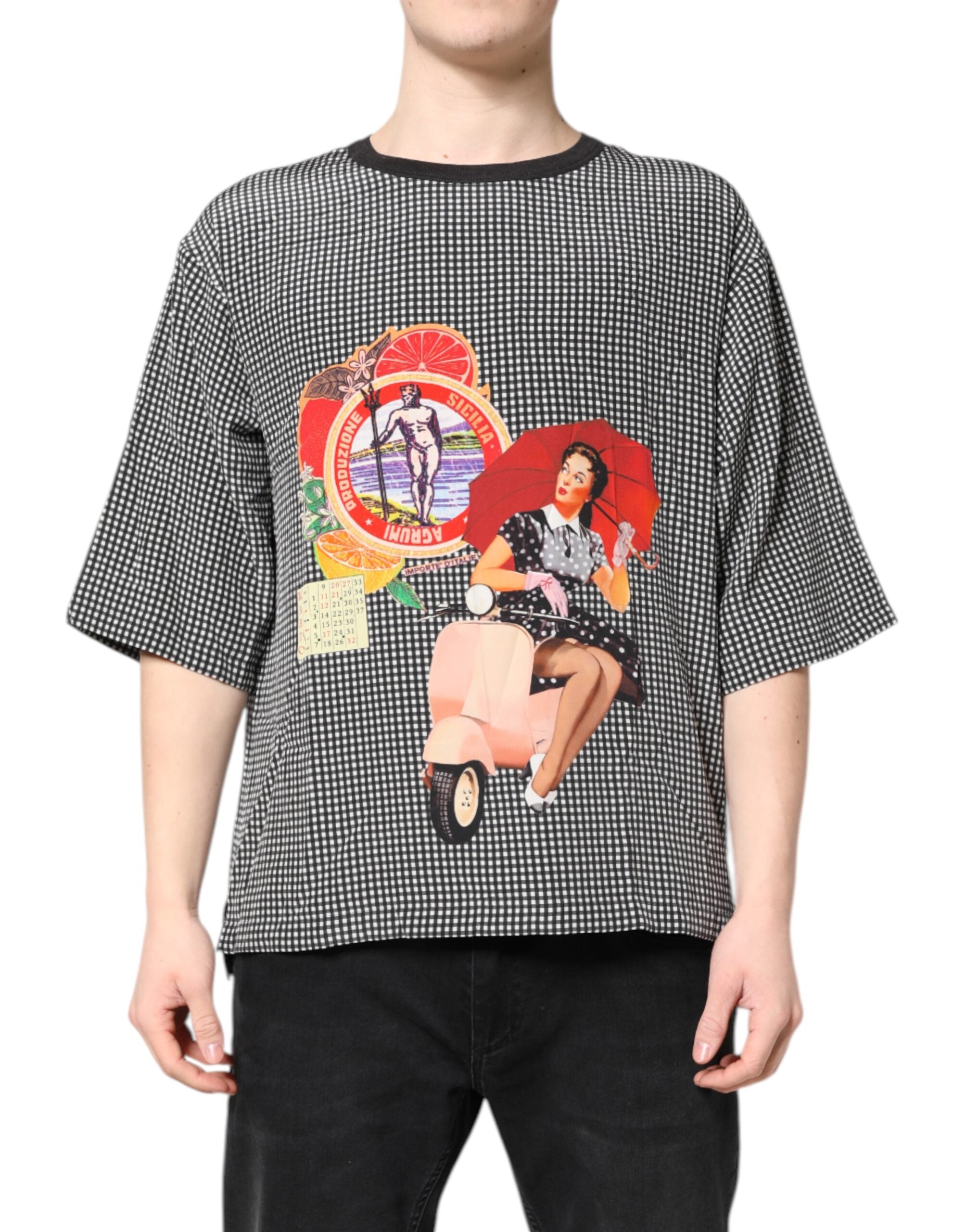Camiseta de manga corta con estampado gráfico negro de Dolce &amp; Gabbana