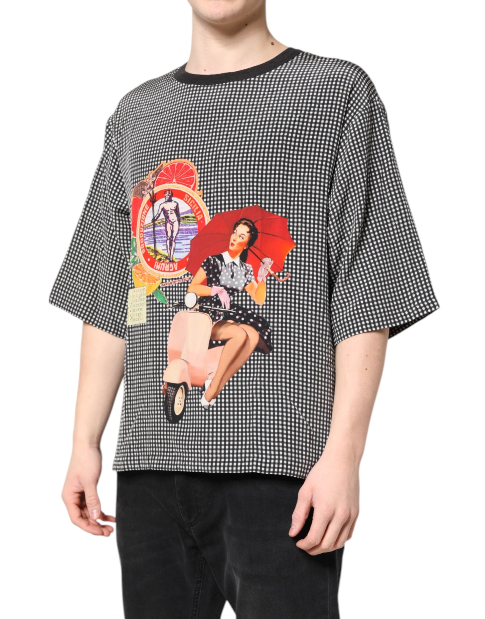 Camiseta de manga corta con estampado gráfico negro de Dolce &amp; Gabbana