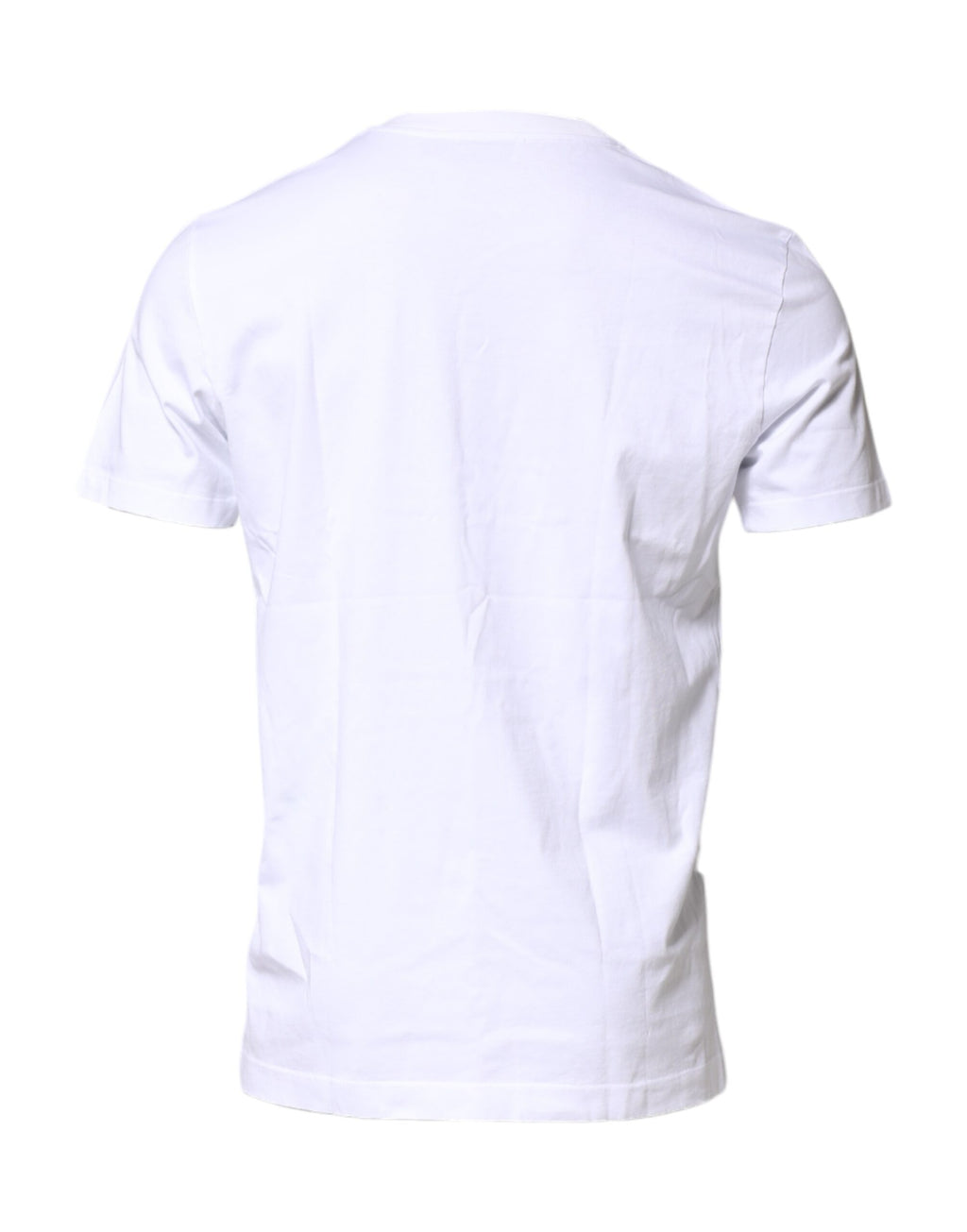Camiseta de cuello redondo con parche del logotipo de algodón blanco de Dolce &amp; Gabbana