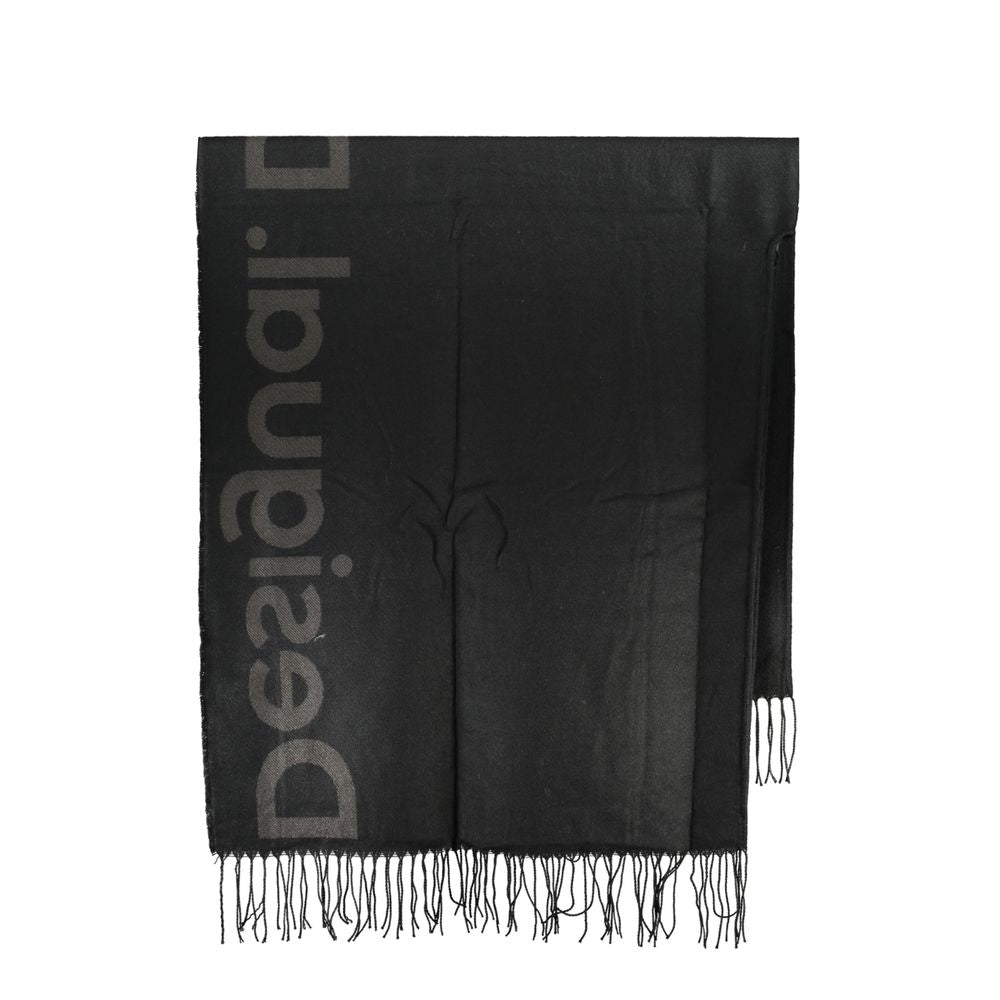 Poncho Desigual Chic con detalles en contraste en negro atemporal