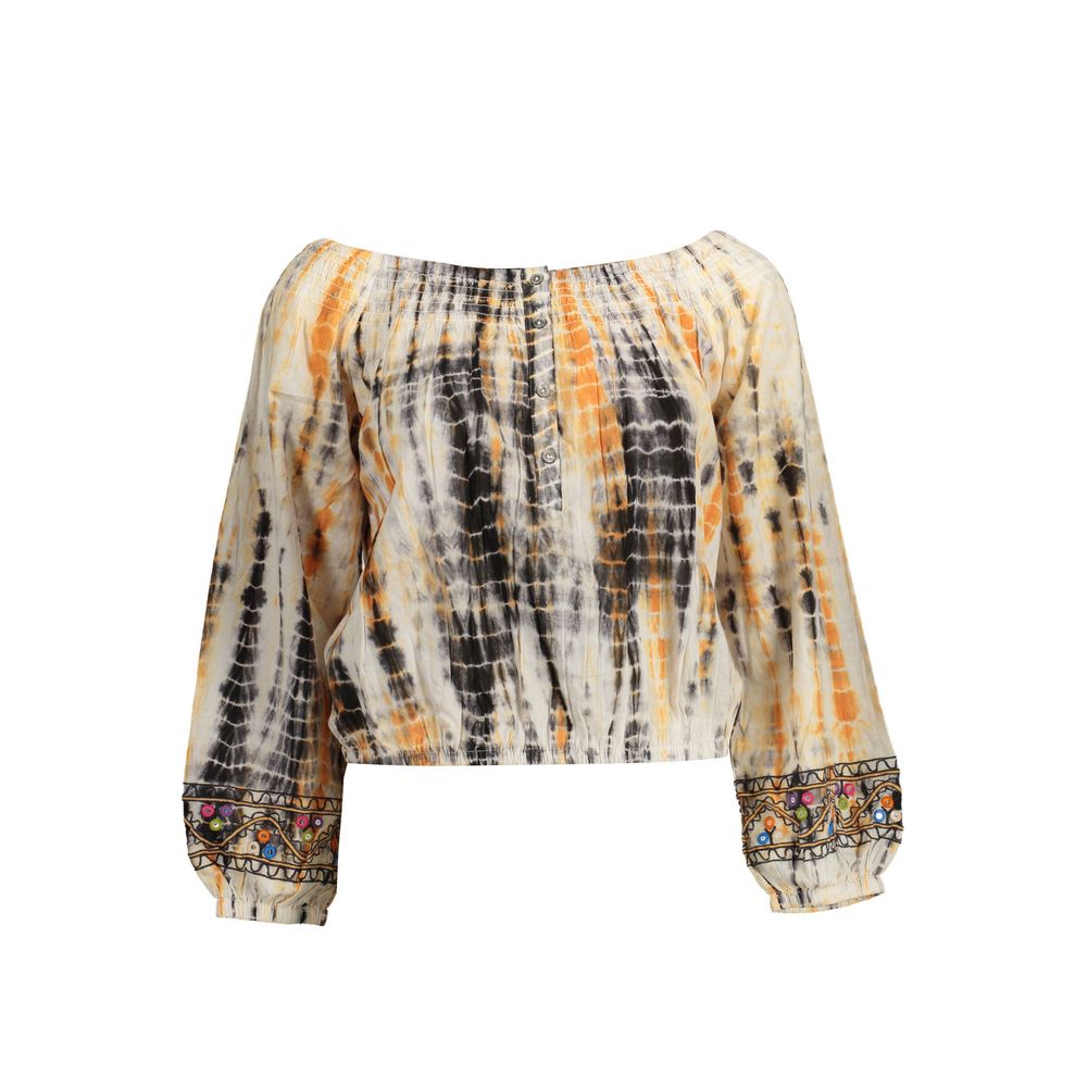 Camiseta de algodón beige para mujer de Desigual