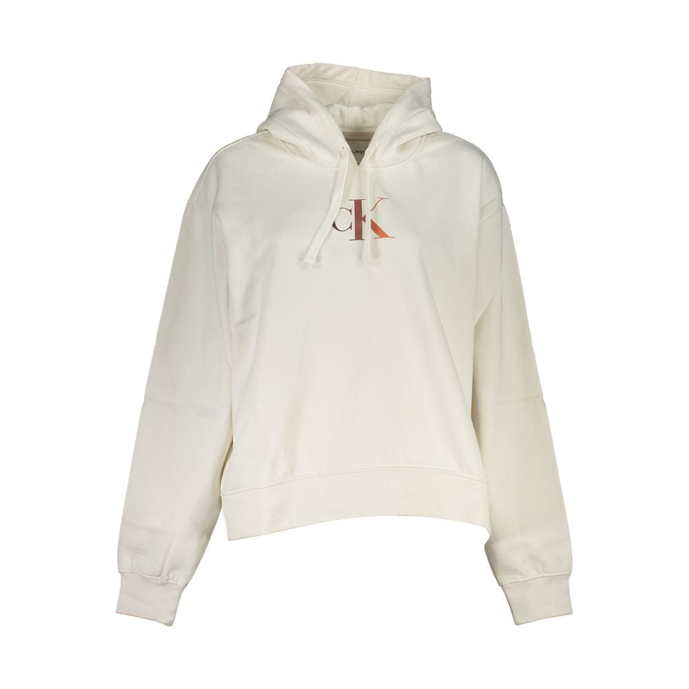 Sudadera con capucha de forro polar blanca elegante de Calvin Klein