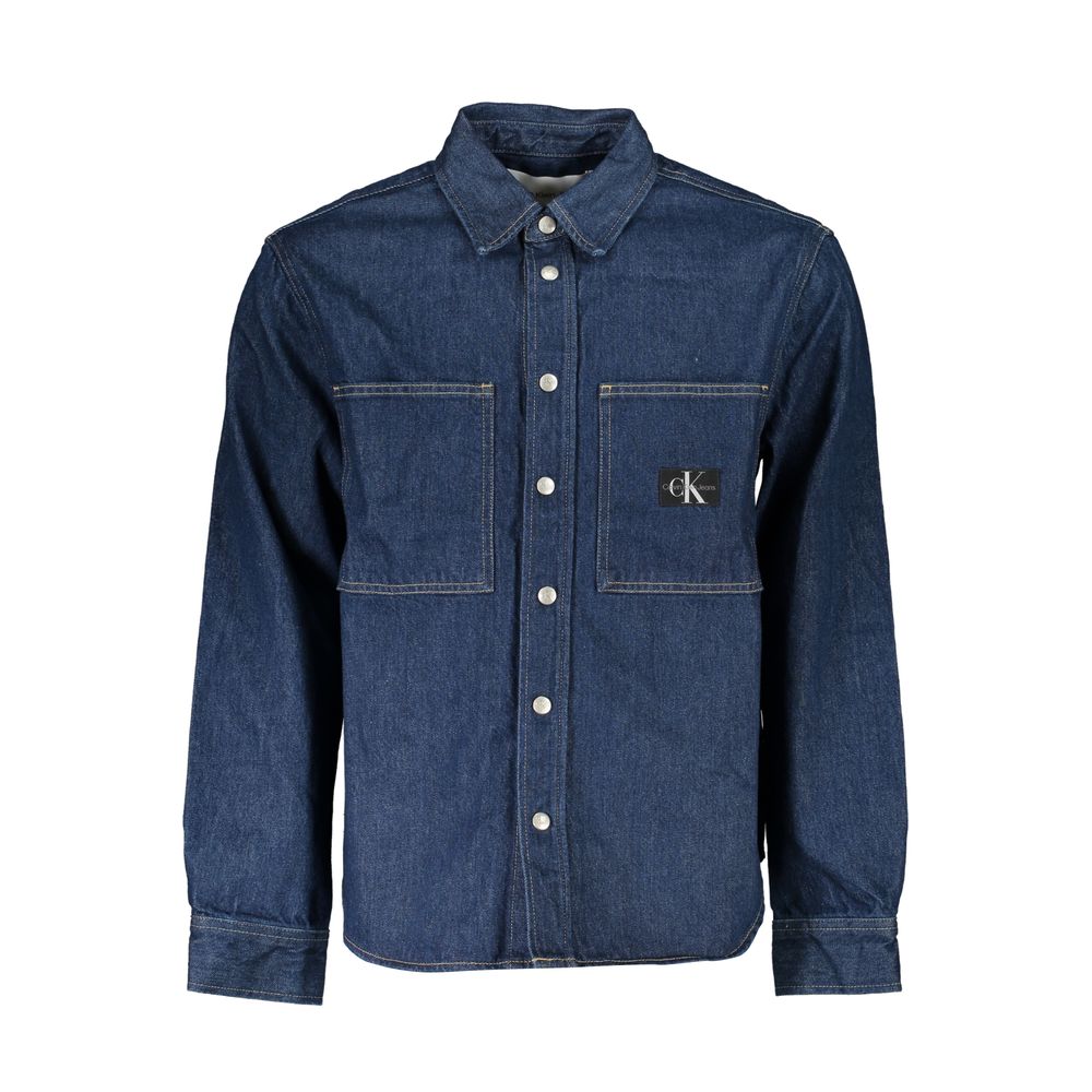 Chaqueta de algodón azul de Calvin Klein para hombre