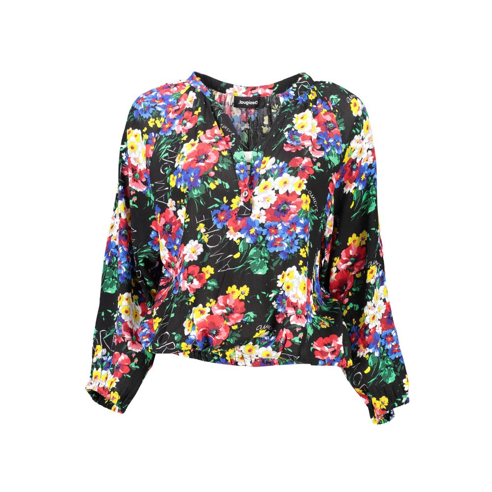 Top de viscosa negro para mujer Desigual
