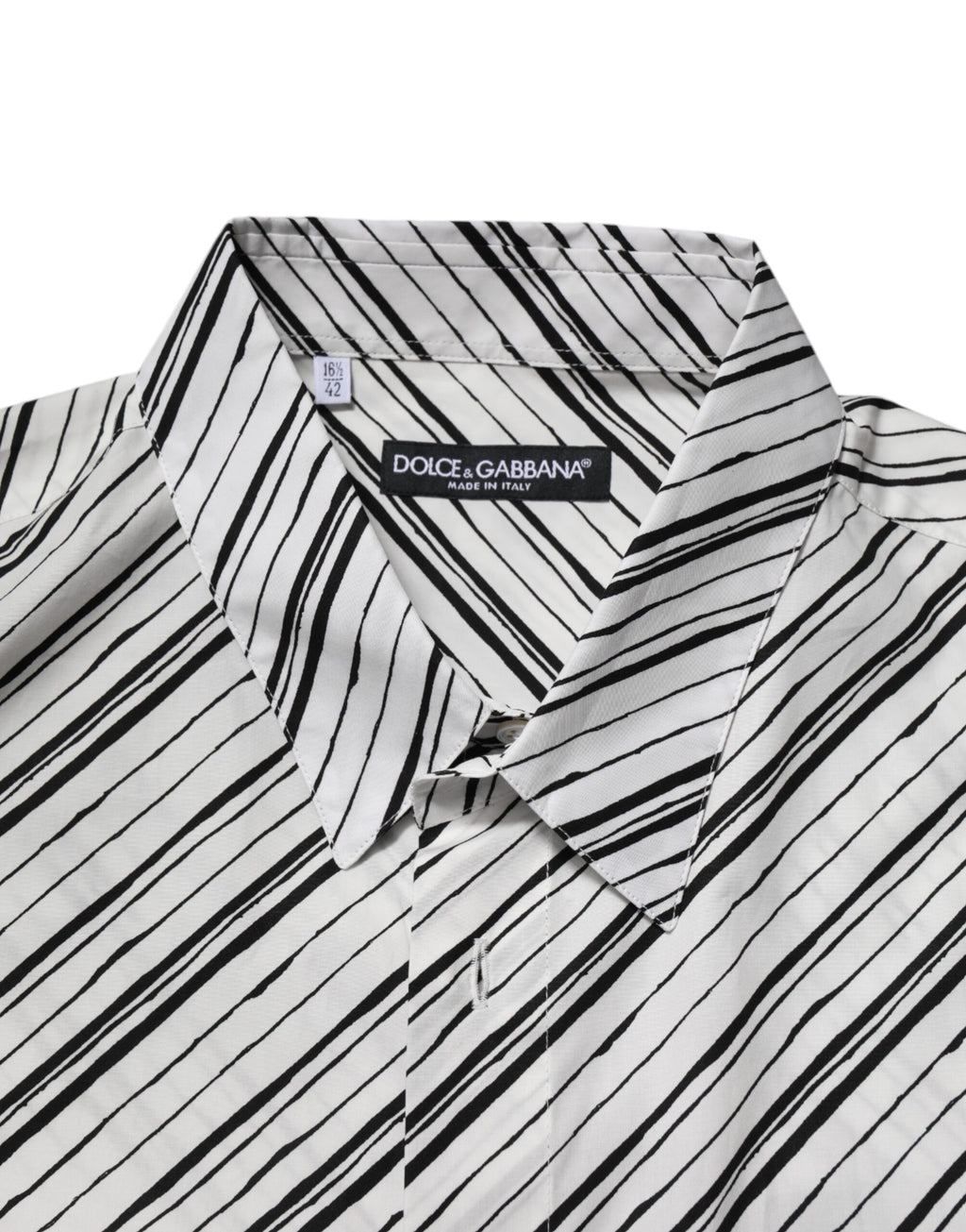 Camisa formal de manga larga a rayas blancas para hombre de Dolce &amp; Gabbana