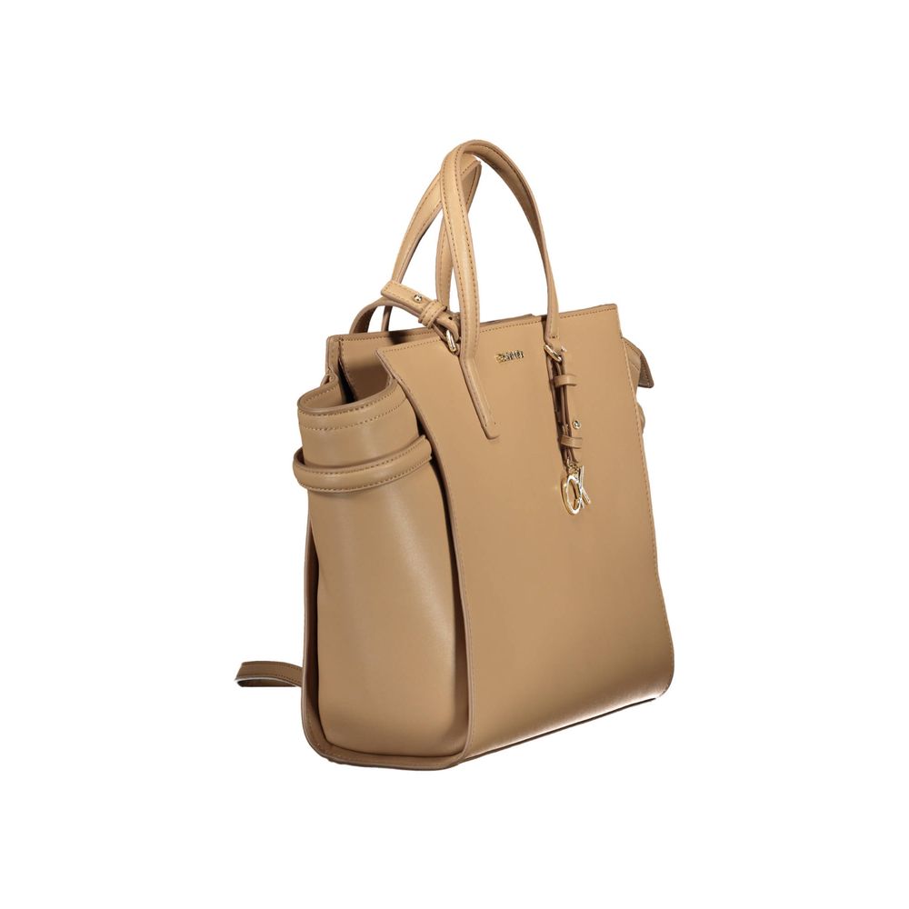 Bolso de mano Calvin Klein de poliéster beige para mujer