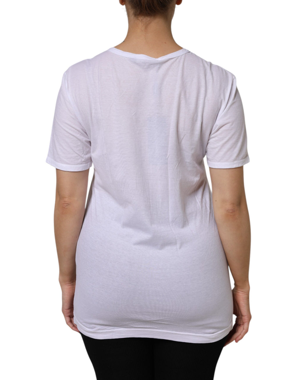 Camiseta Dolce &amp; Gabbana de algodón blanco de manga corta con cuello en V