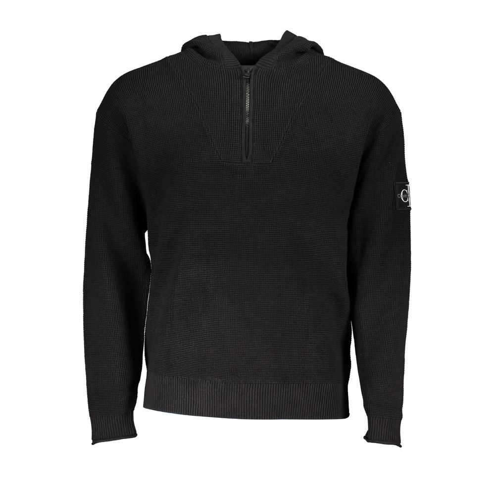 Suéter elegante de algodón con capucha y detalle de logotipo de Calvin Klein