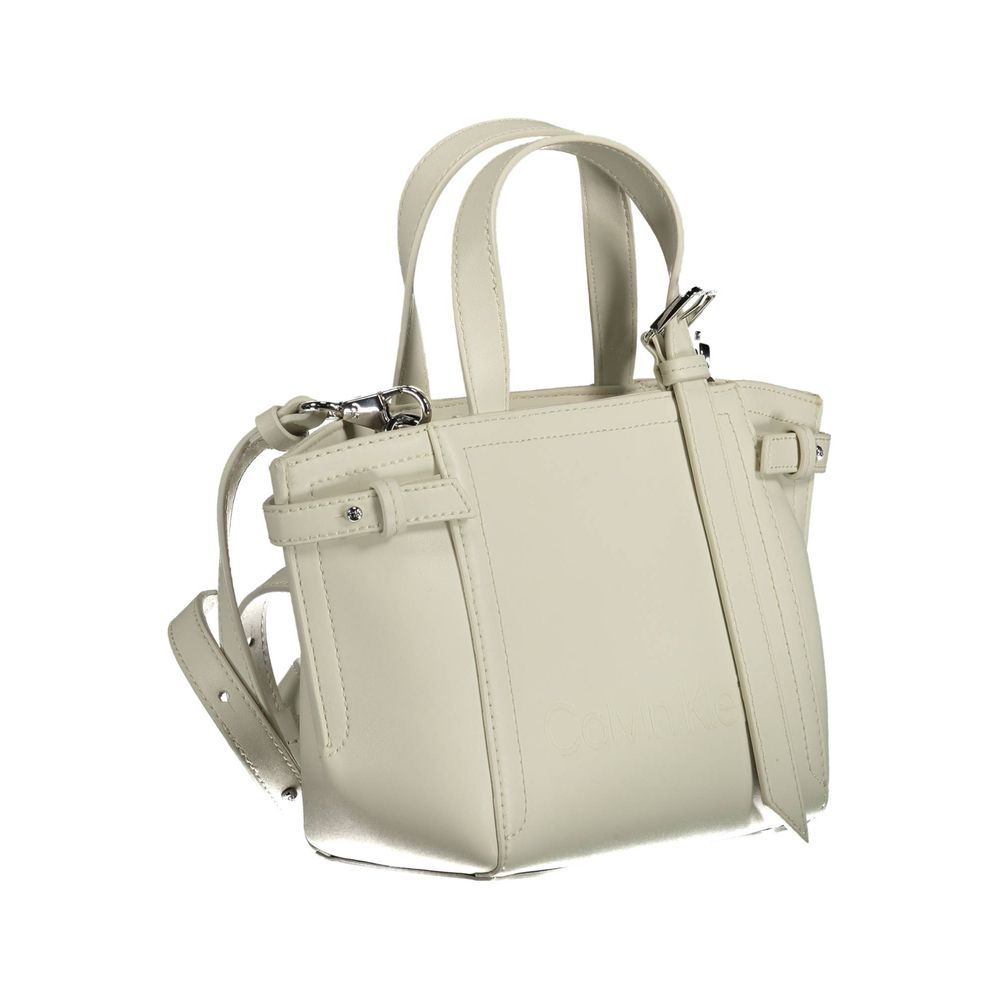 Bolso de mano de poliéster blanco de Calvin Klein